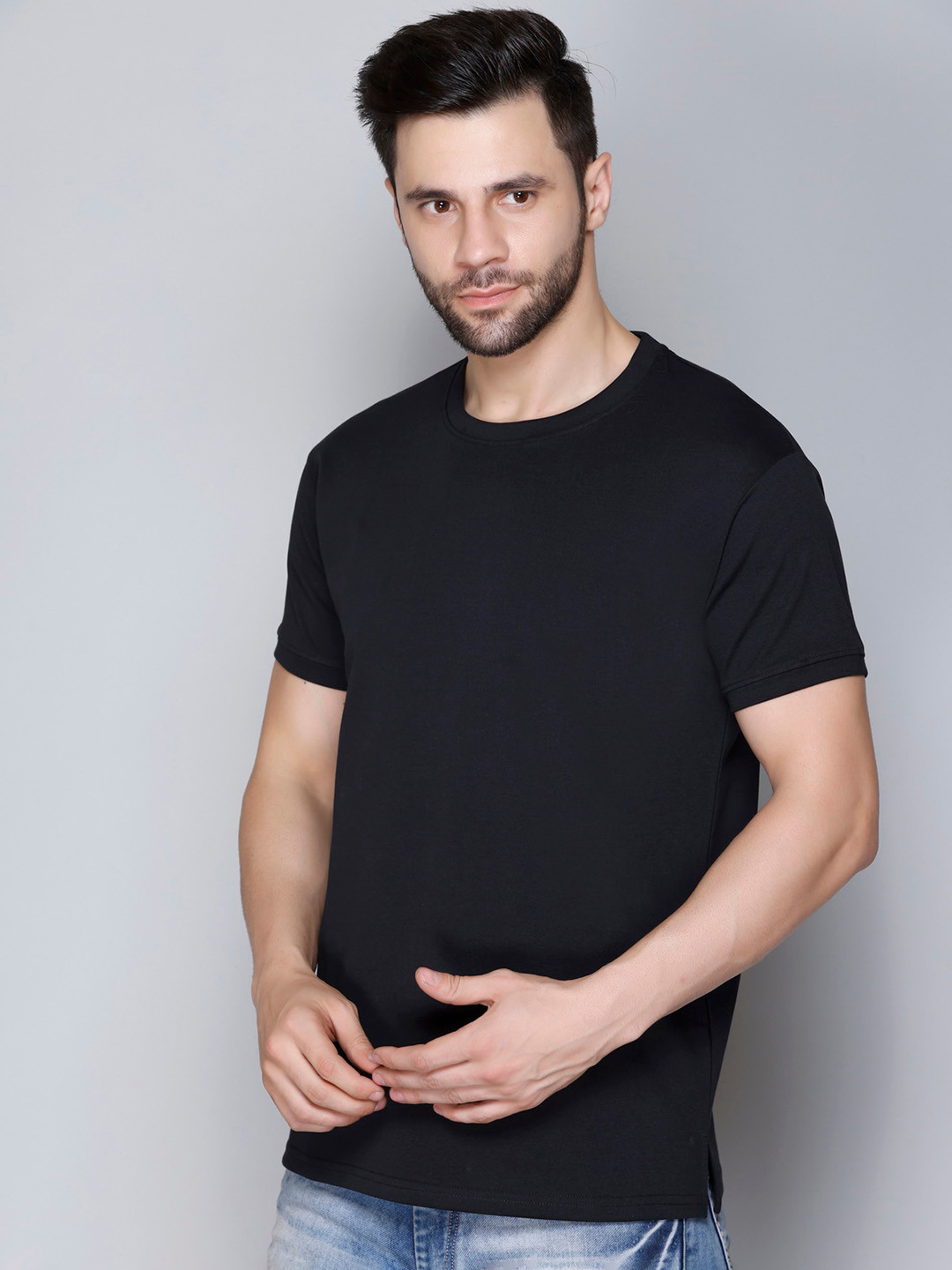 JINXER Round Neck Short Sleeves Cotton T-Shirt