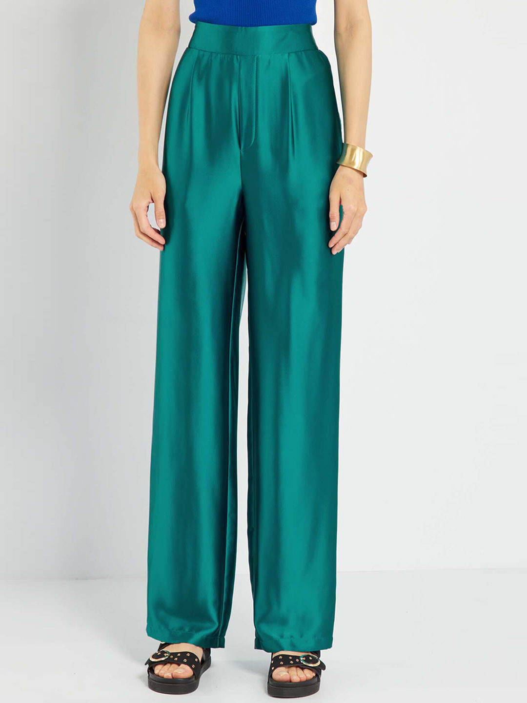 KIABI Women Pleated Casual Parallel Trouser