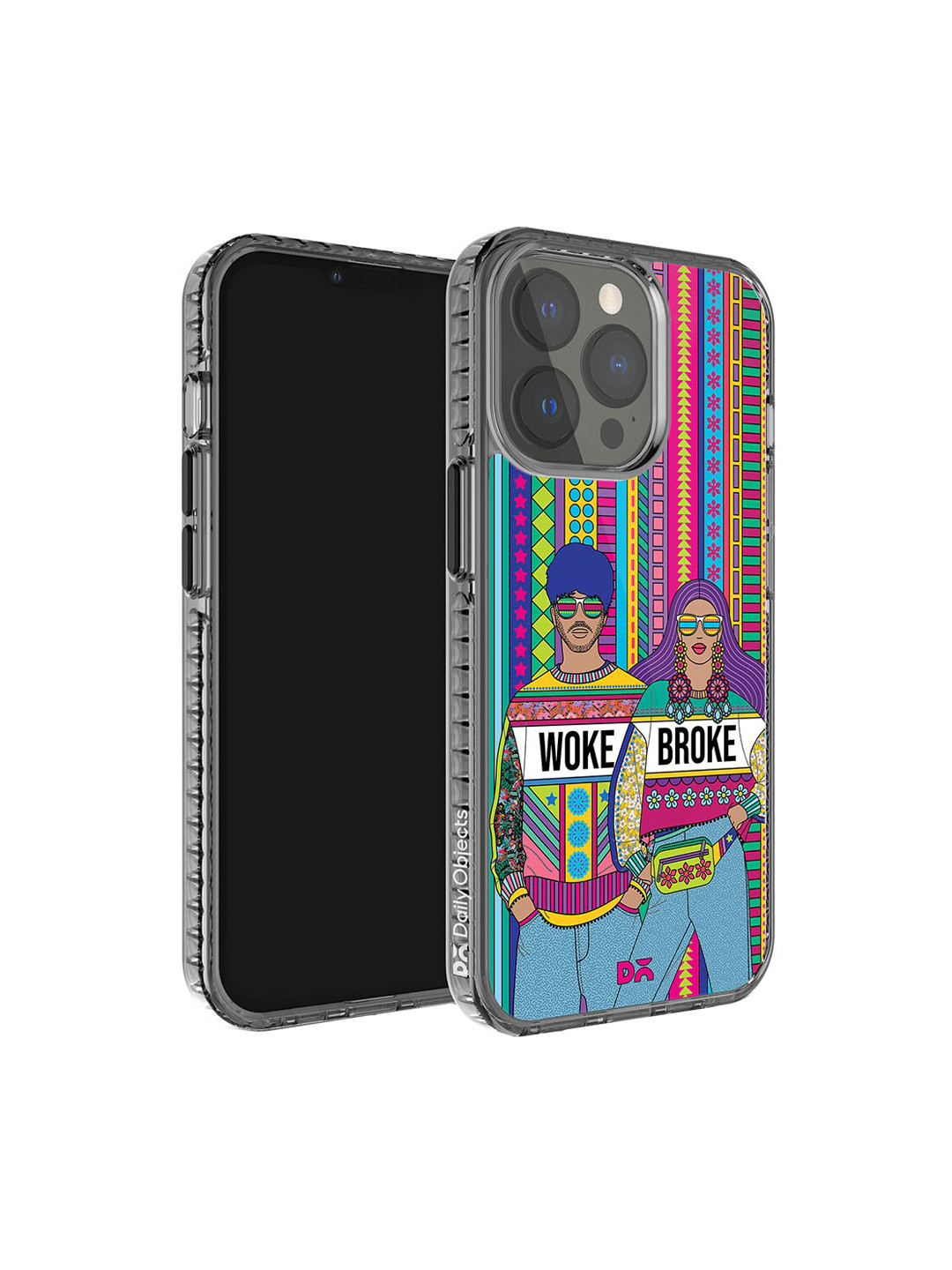 DailyObjects Woke Broke Couple Stride 2.0 iPhone 13 Pro Max Case Cover