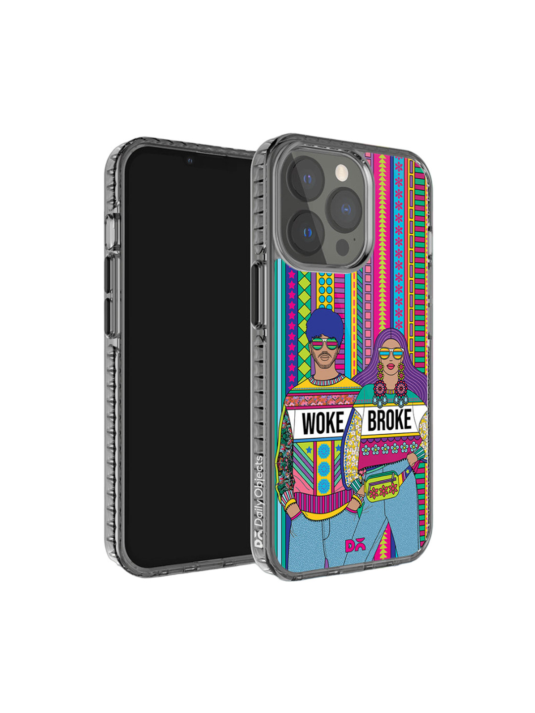 DailyObjects Woke Broke Couple Stride 2.0 iPhone 13 Pro Case Cover