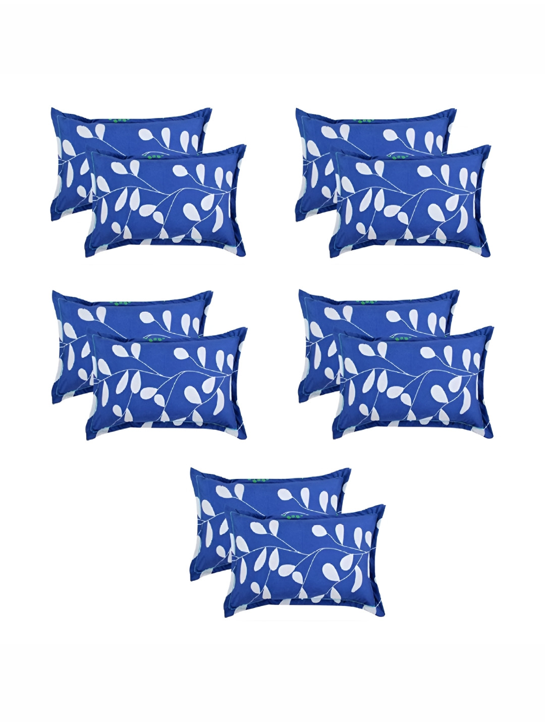 Supreme Home Collective Blue 10 Pieces Abstract Pure Cotton Rectangle Pillow Covers