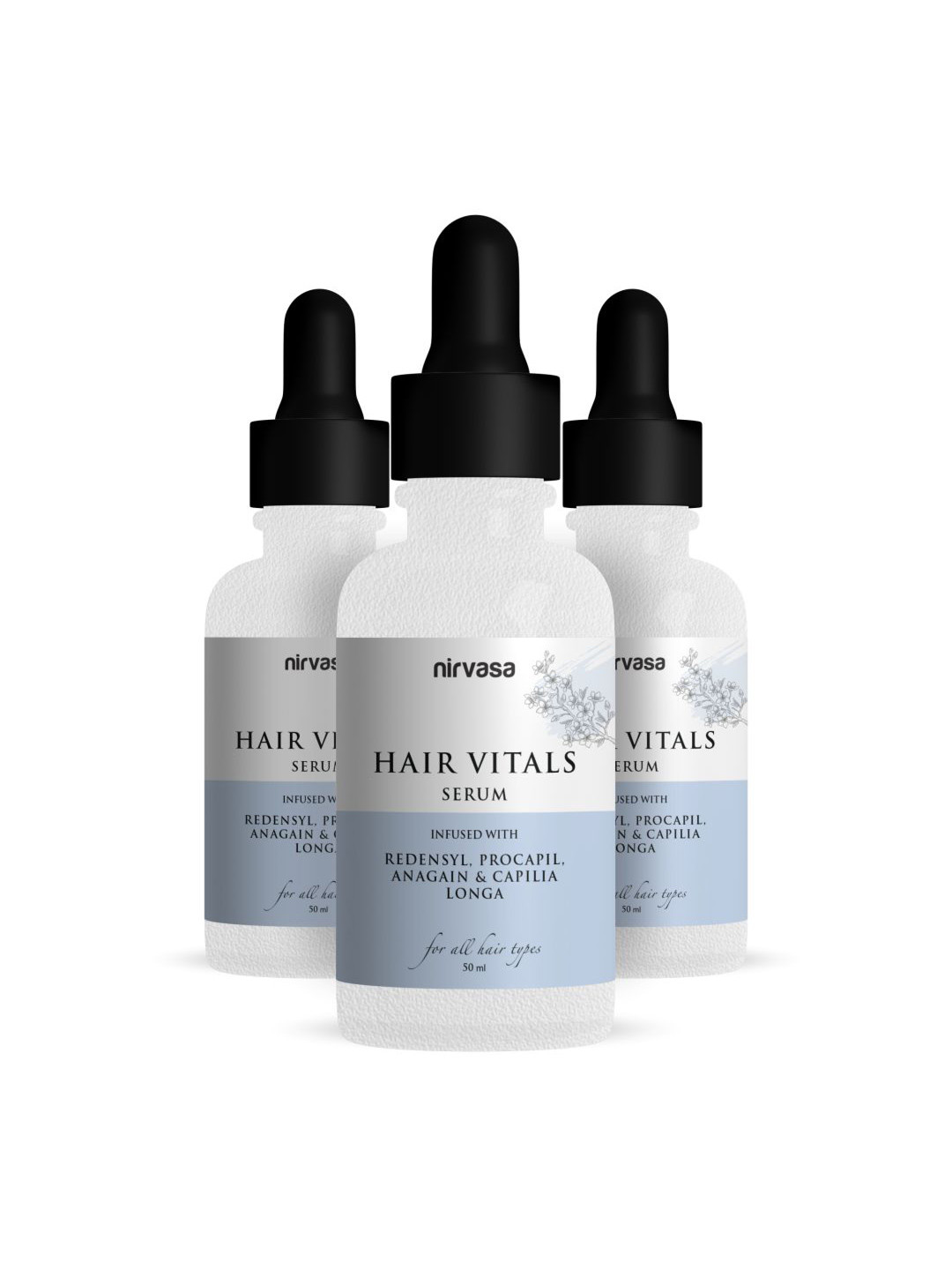 Nirvasa Hair Vitals Set Of 3 Hair Growth Serum For Hairfall Control & Growth - 50ml Each