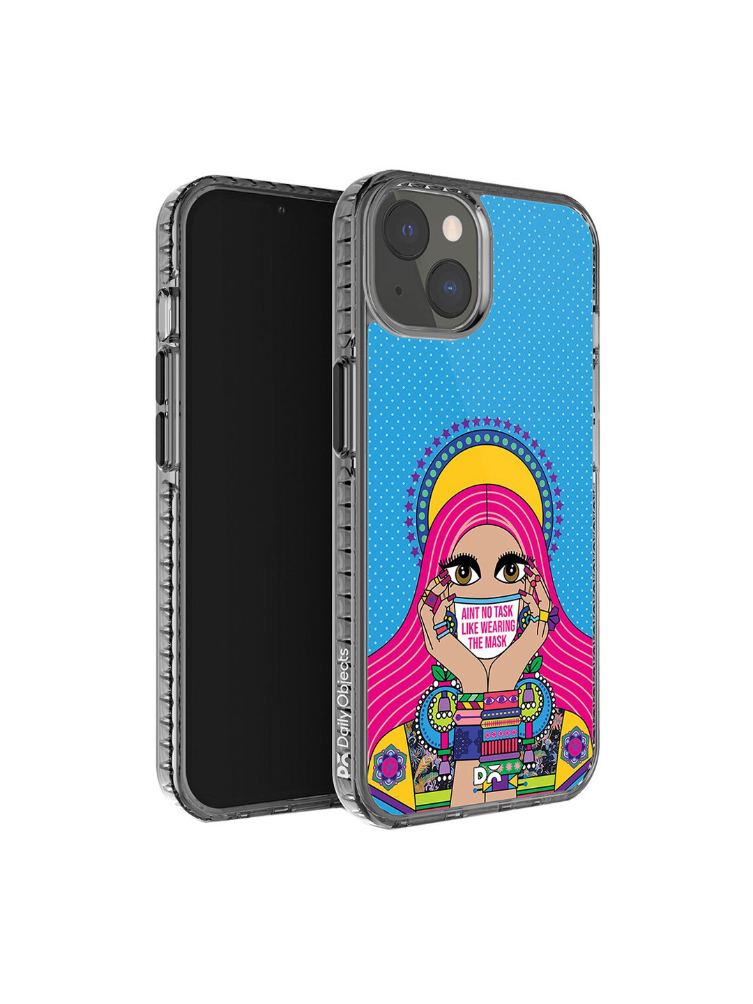 DailyObjects Mask-Up Millennial Printed iPhone 13 Super Slim Back Case