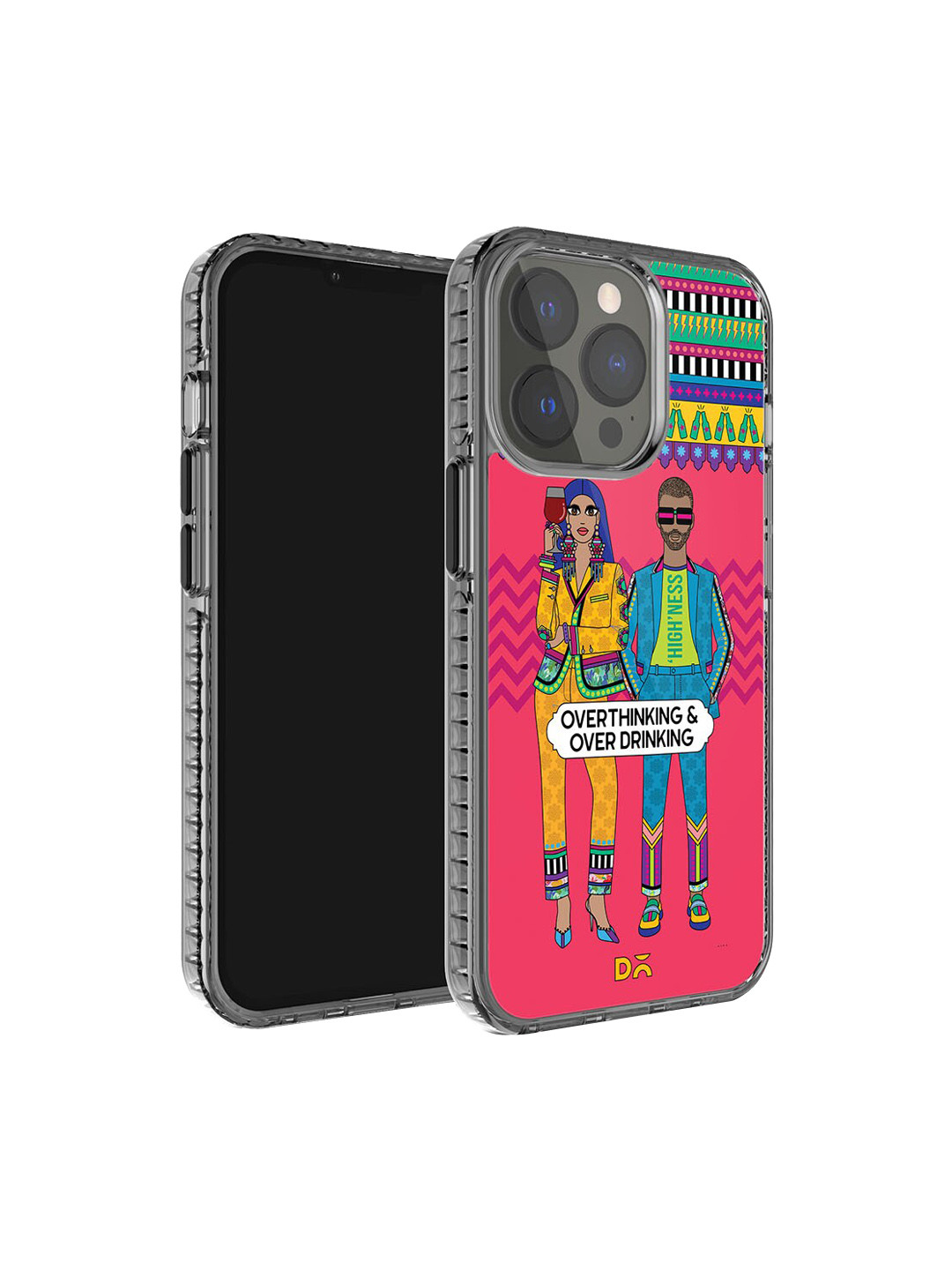 DailyObjects Overthinking & Overdrinking Stride 2.0 iPhone 15 Pro Case Cover