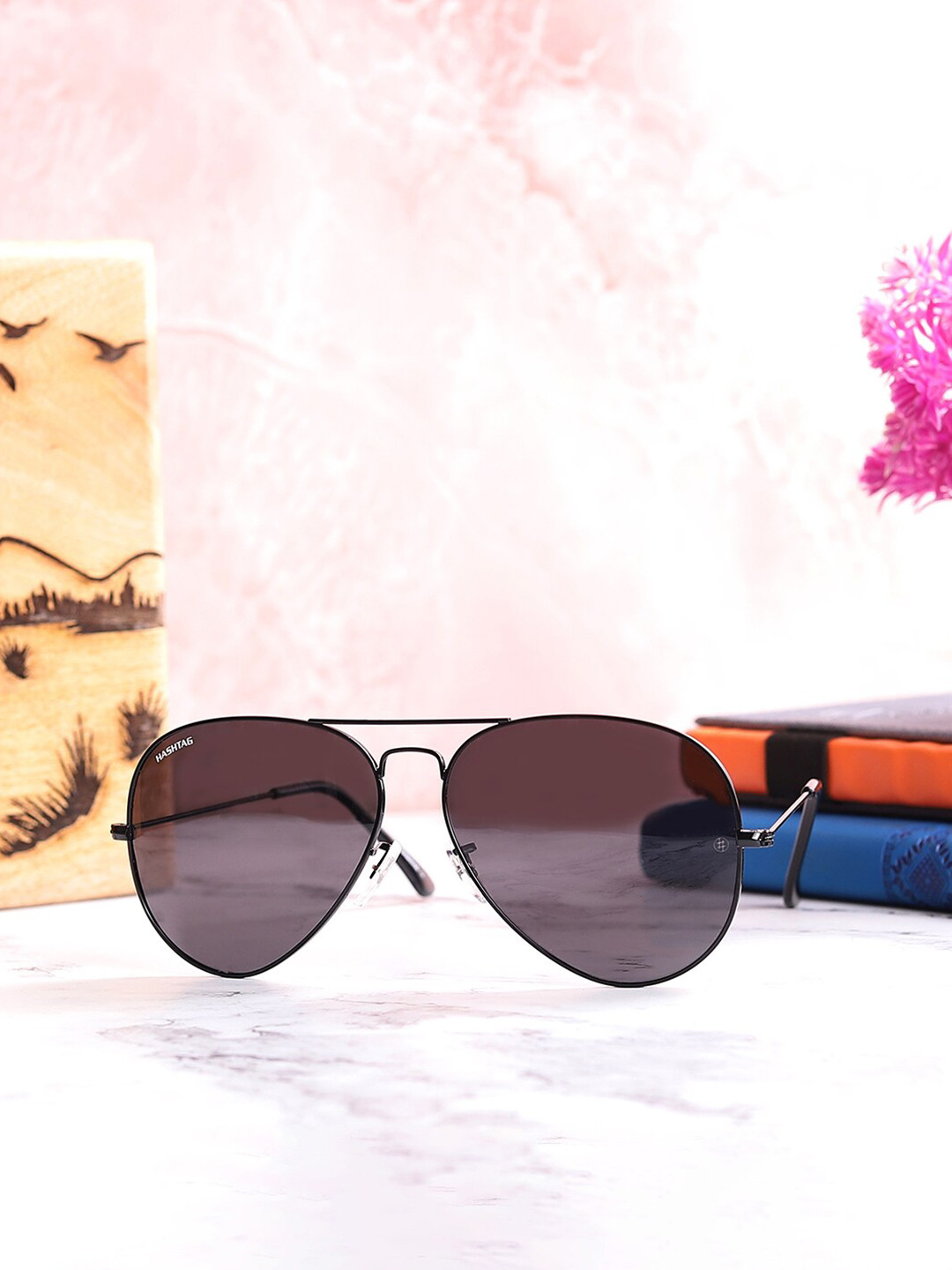 HASHTAG EYEWEAR Unisex Aviator Sunglasses with Polarised Lens