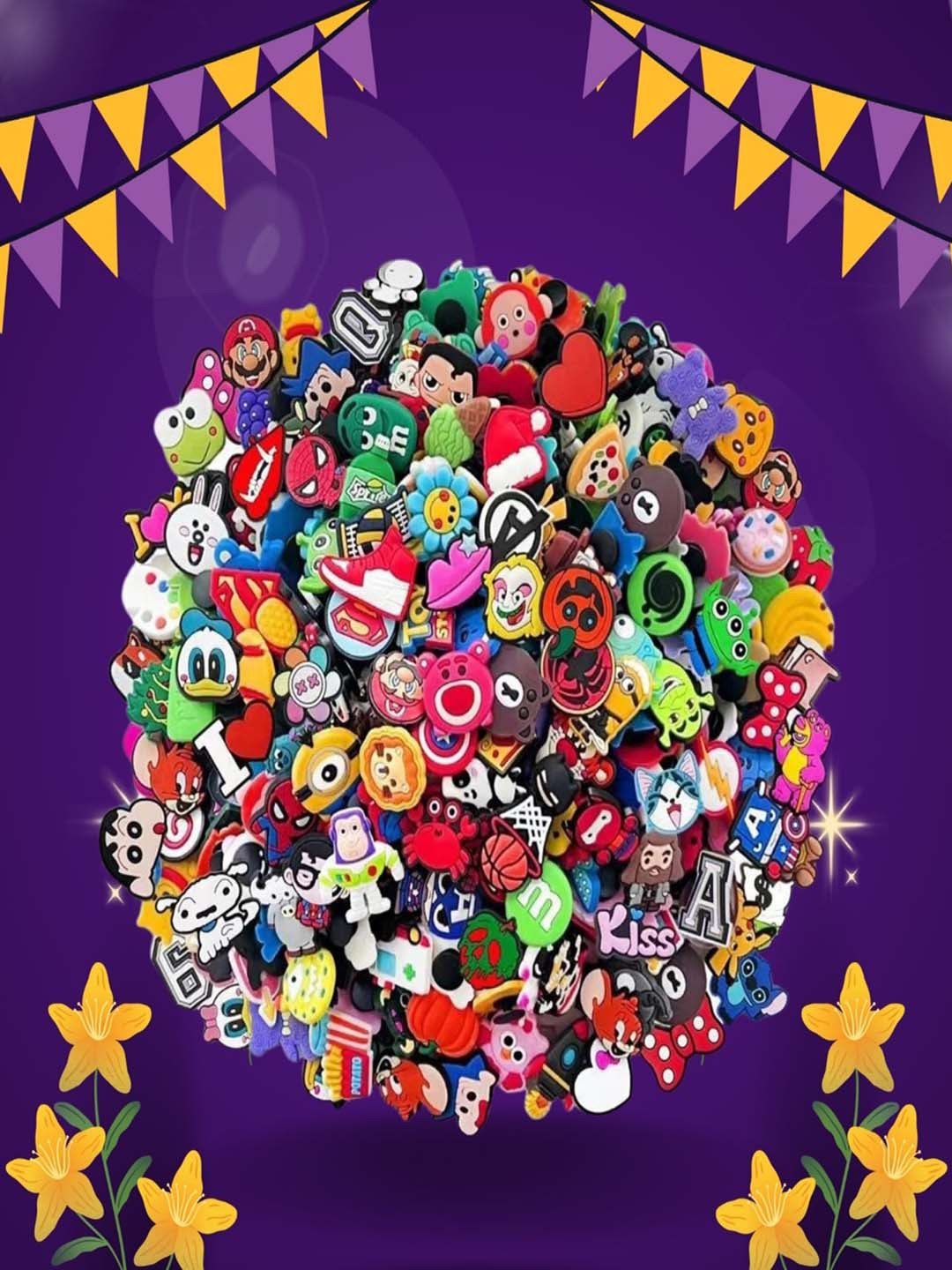 Pinapes Set Of 12 Jibbitz Shoe Charms