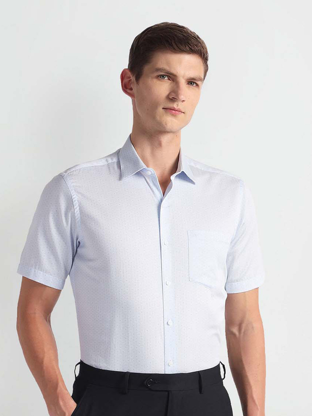 Arrow Short Sleeves Regular Fit Cotton Opaque Formal Shirt