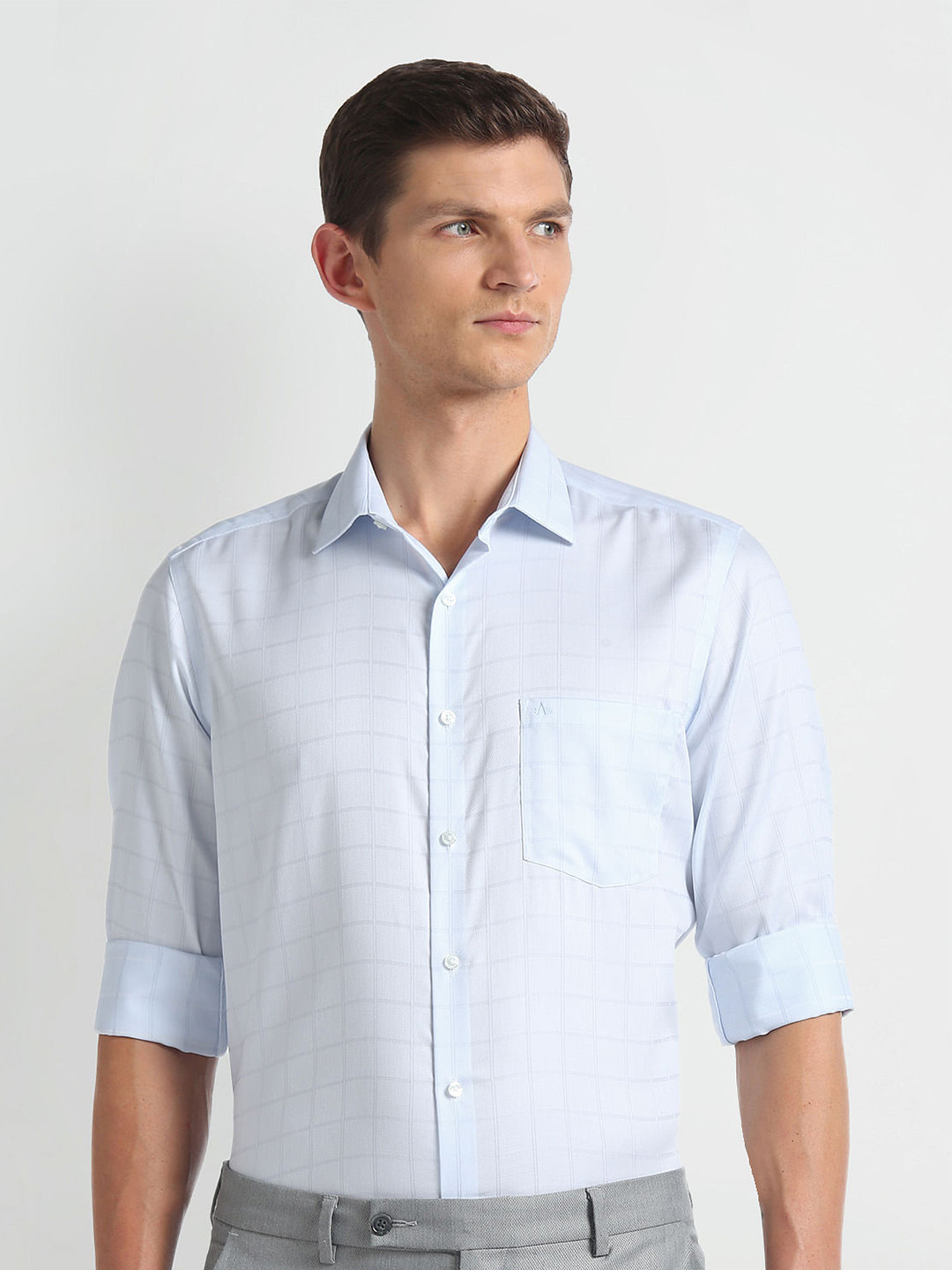 Arrow Striped Long Sleeves Cotton Autopress Formal Shirt