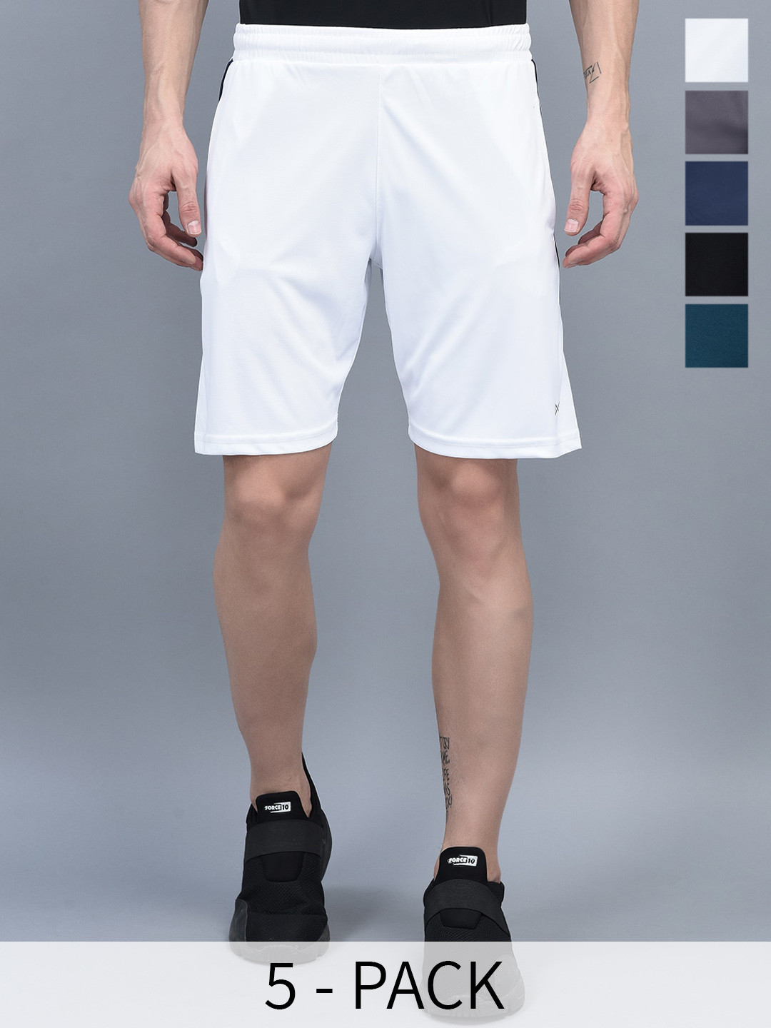 Force NXT Men Microfiber Anti Viral Anti Odour Cool Pack Of 5 Sports Shorts