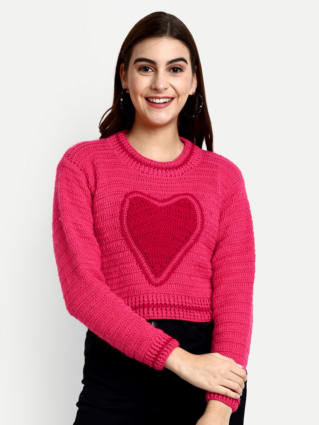 WINDROP SOLUTIONS Self Design Cable Knit Woollen Pullover Sweater