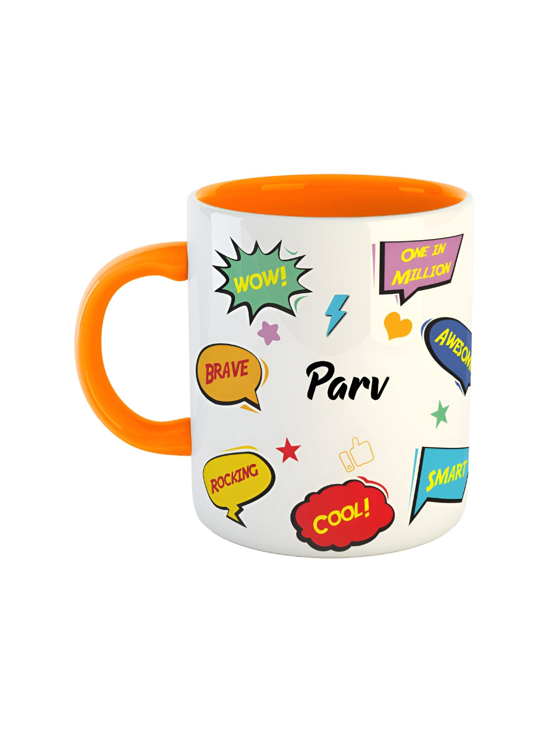 ARTBUG I Dont Need Google My Brother Knows Everything Orange Typography Ceramic Handmade Mug-350ml