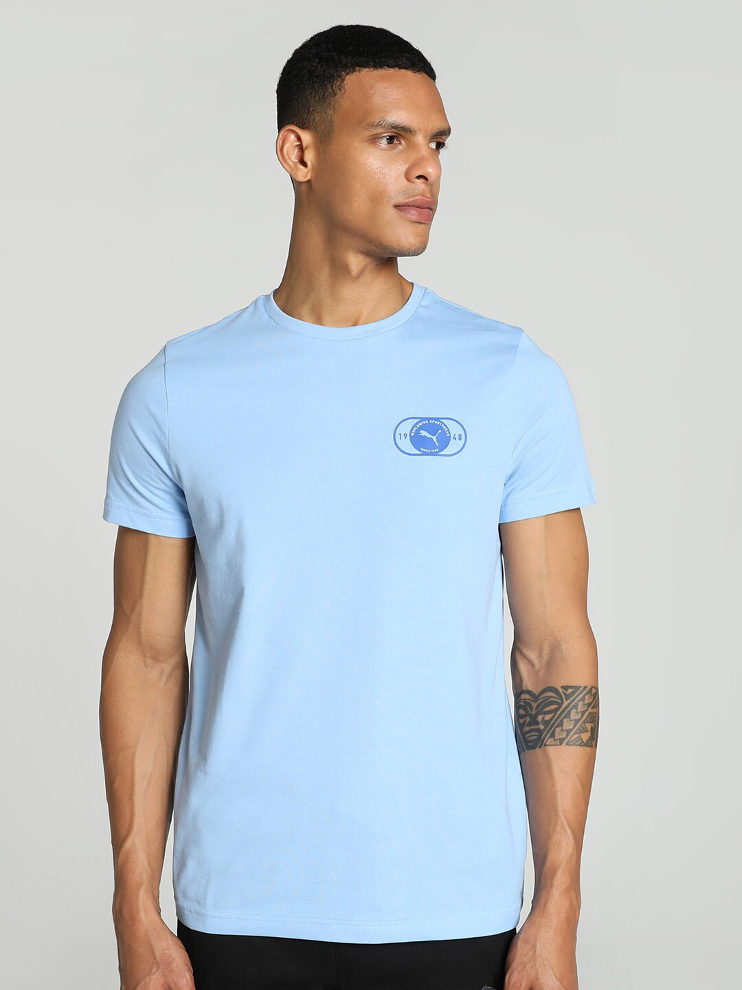 Puma Stylized Logo Graphic Printed Cotton Slim-Fit T-shirt