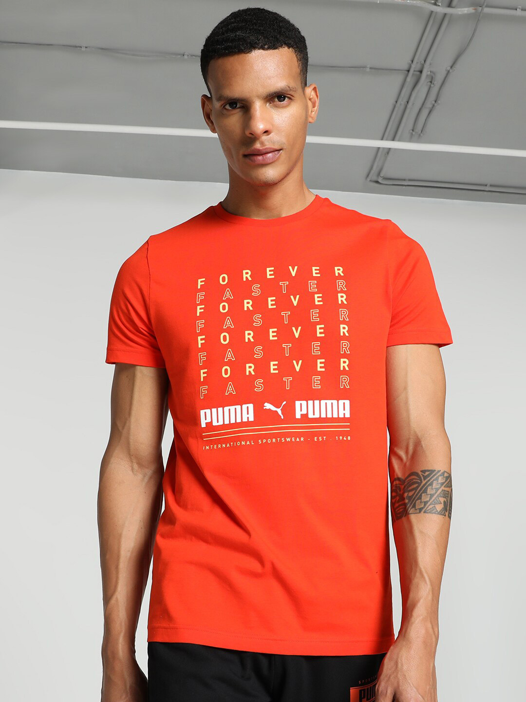 Puma Box Graphic Printed Round Neck Slim Fit T-shirt