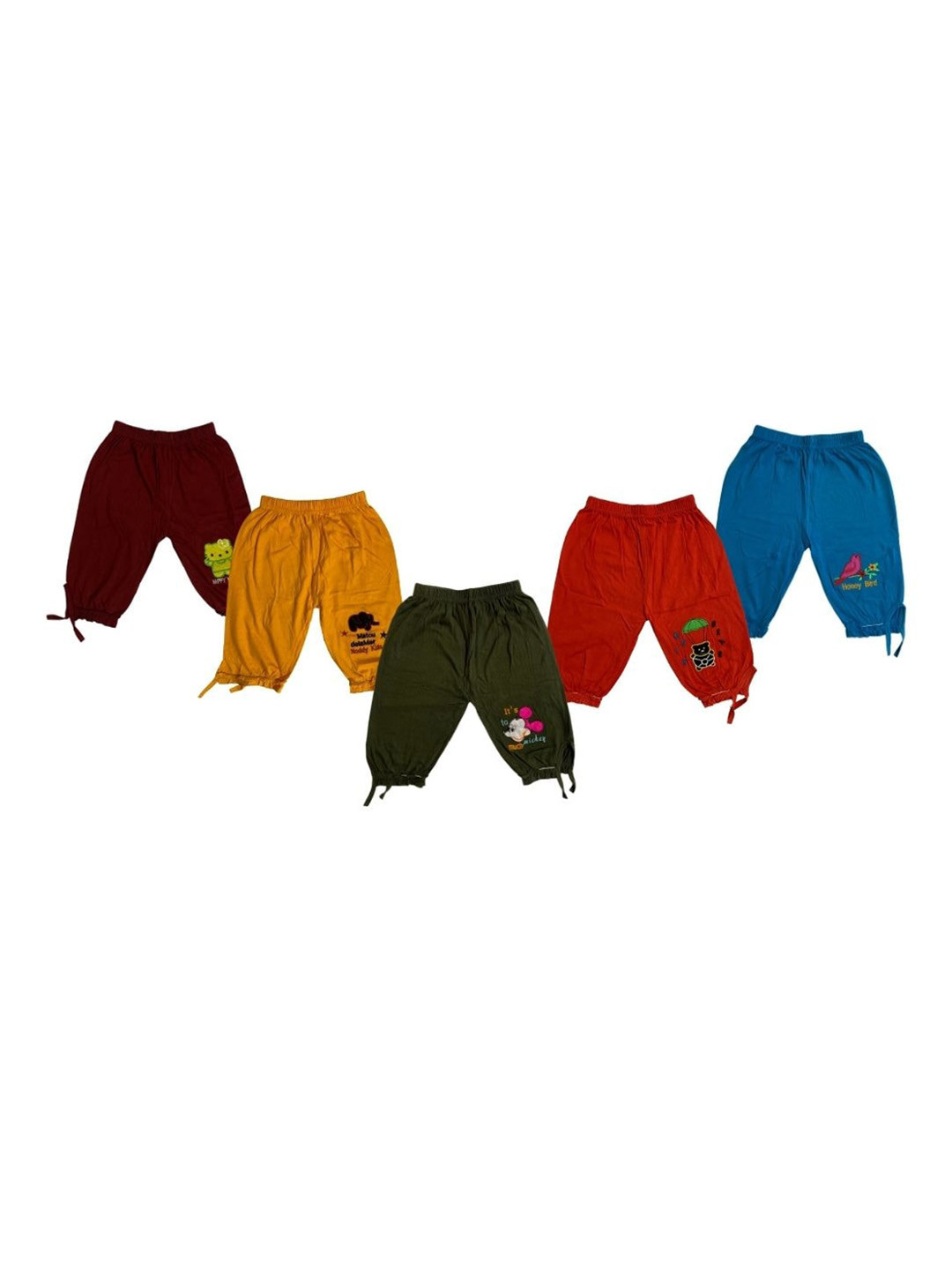 CoolTees4U Girls Pack Of 5 Embroidery Cotton Shorts