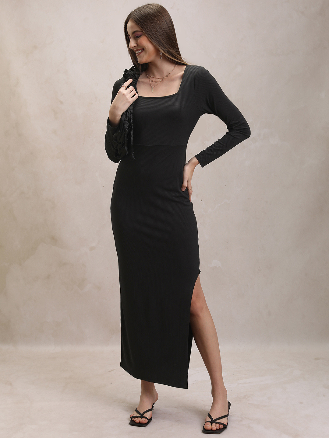 Tokyo Talkies Square Neck Maxi Dress