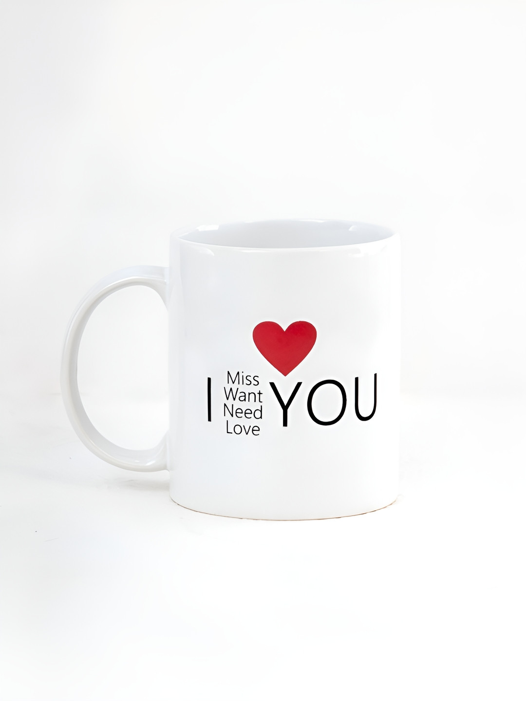 CLAY CRAFT White  1 Piece I Love You Quote Print Fine Ceramic Coffee & Milk Mug, 380 ml