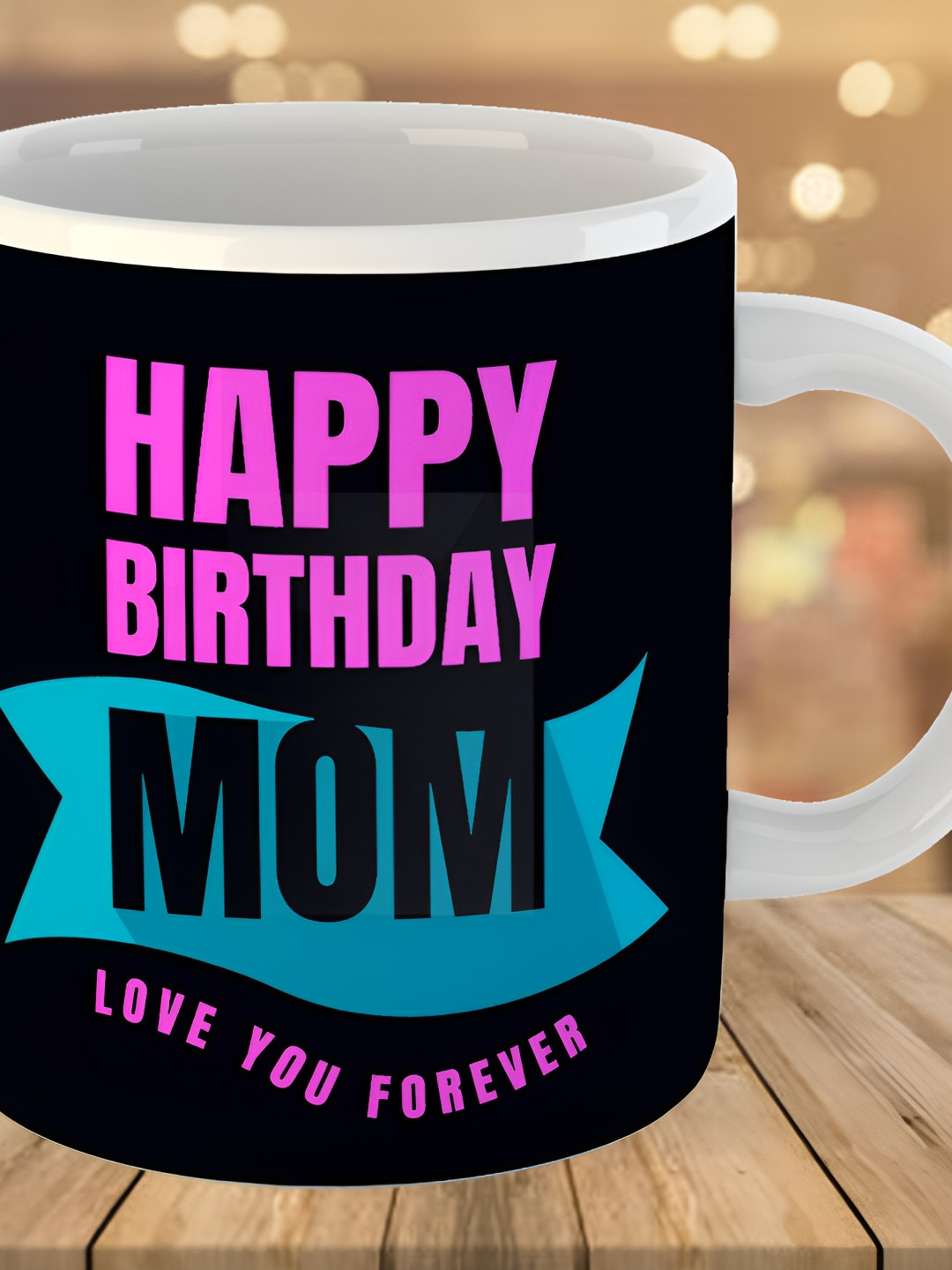 Keviv Black & Purple Text or Slogans Printed Ceramic Glossy Mugs 325ml