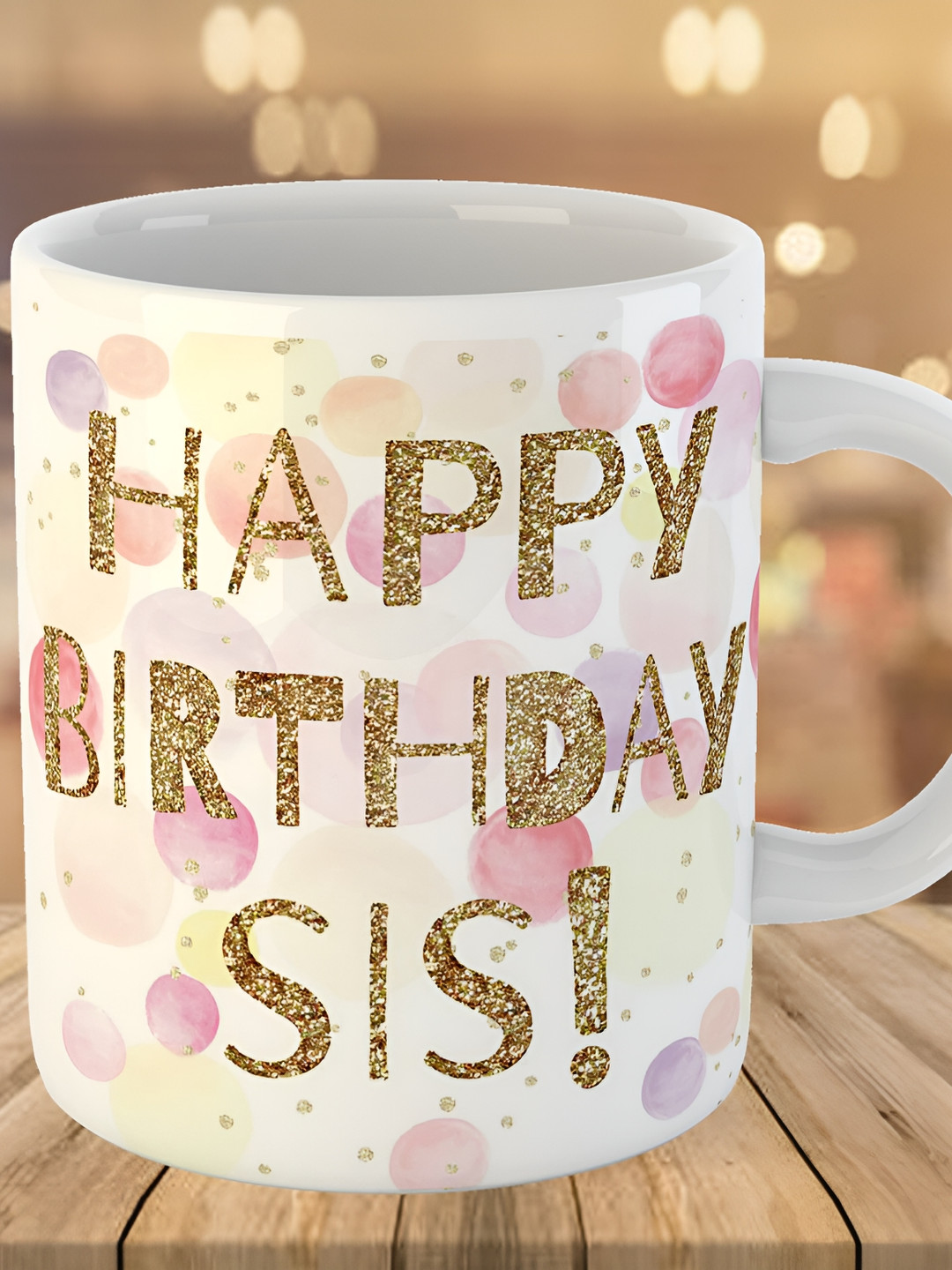 Keviv White & Gold-Toned Text or Slogans Printed Ceramic Glossy Mug 325 ml