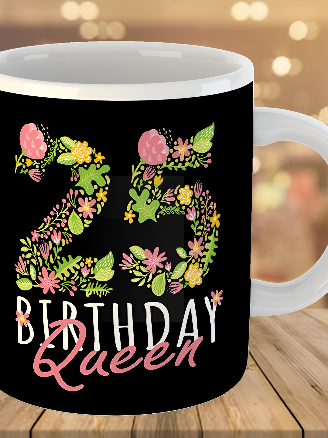 Keviv Black & Green Text or Slogans Printed Ceramic Glossy Mug