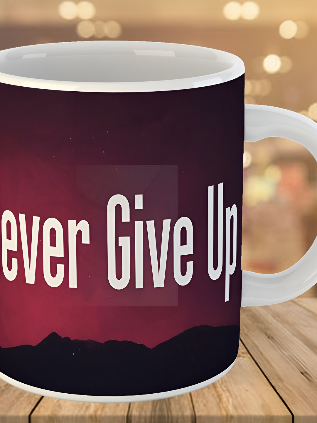 Keviv Red & Black Text or Slogans Printed Ceramic Glossy Mug 325 ml