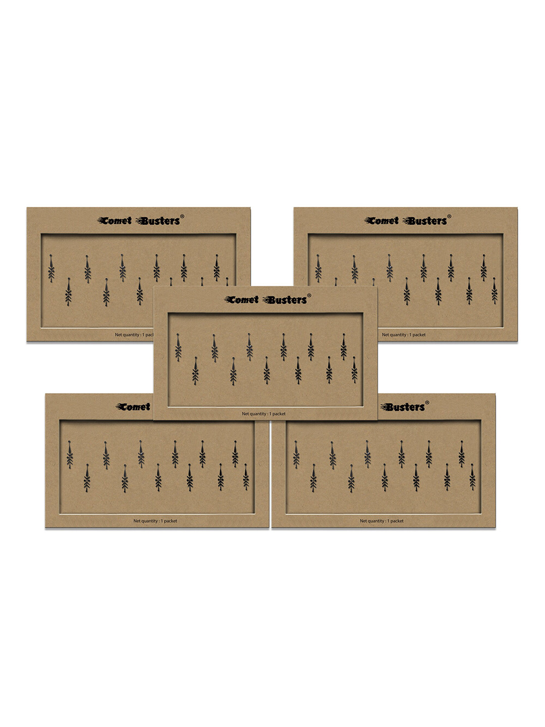 Comet Busters 5-Pcs Traditional Designer Bindi - Black BIN024
