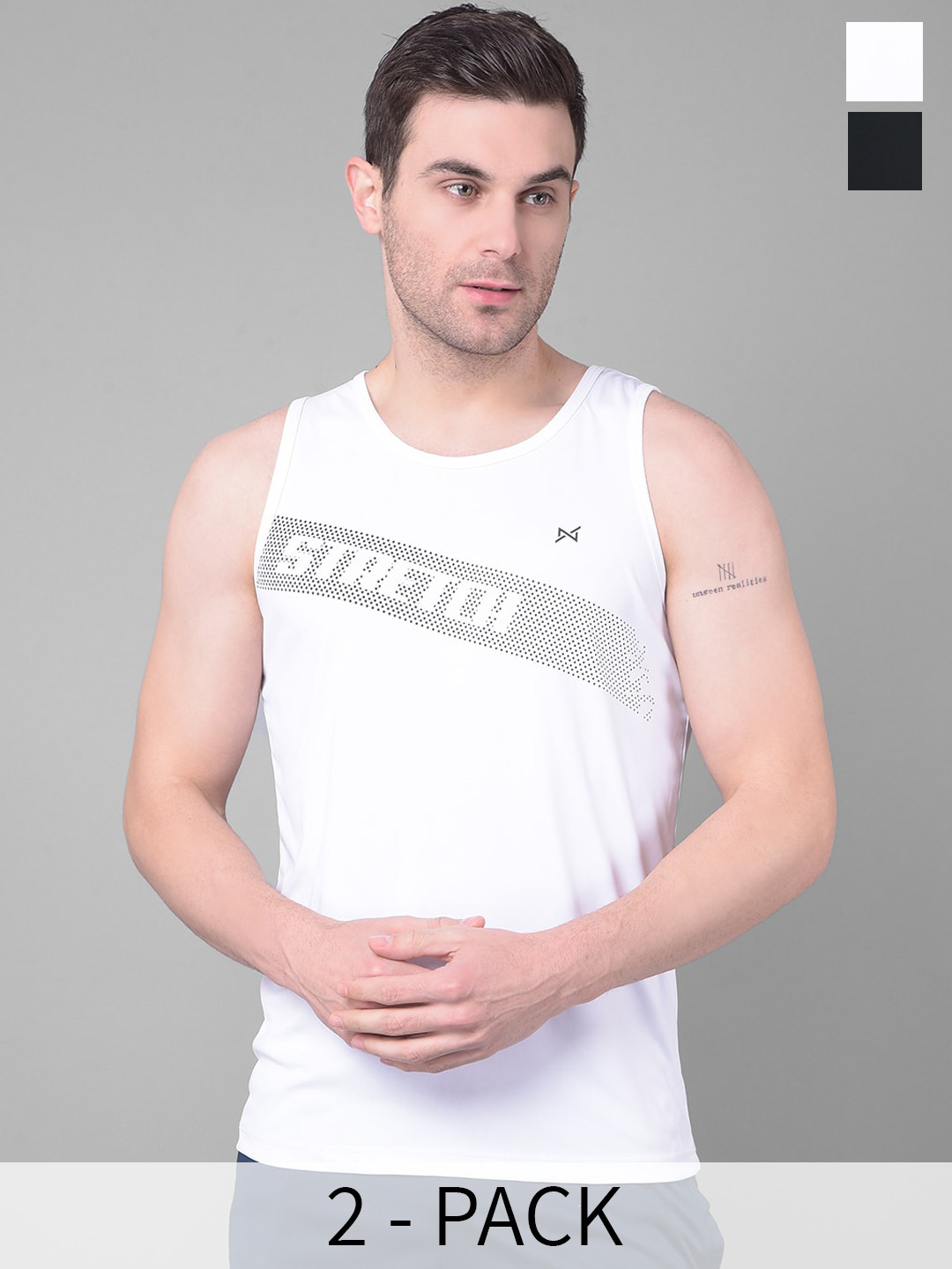 Force NXT Men Microfiber Anti Viral Anti Odour Cool Pack of 2 Tank Top Sports Vest