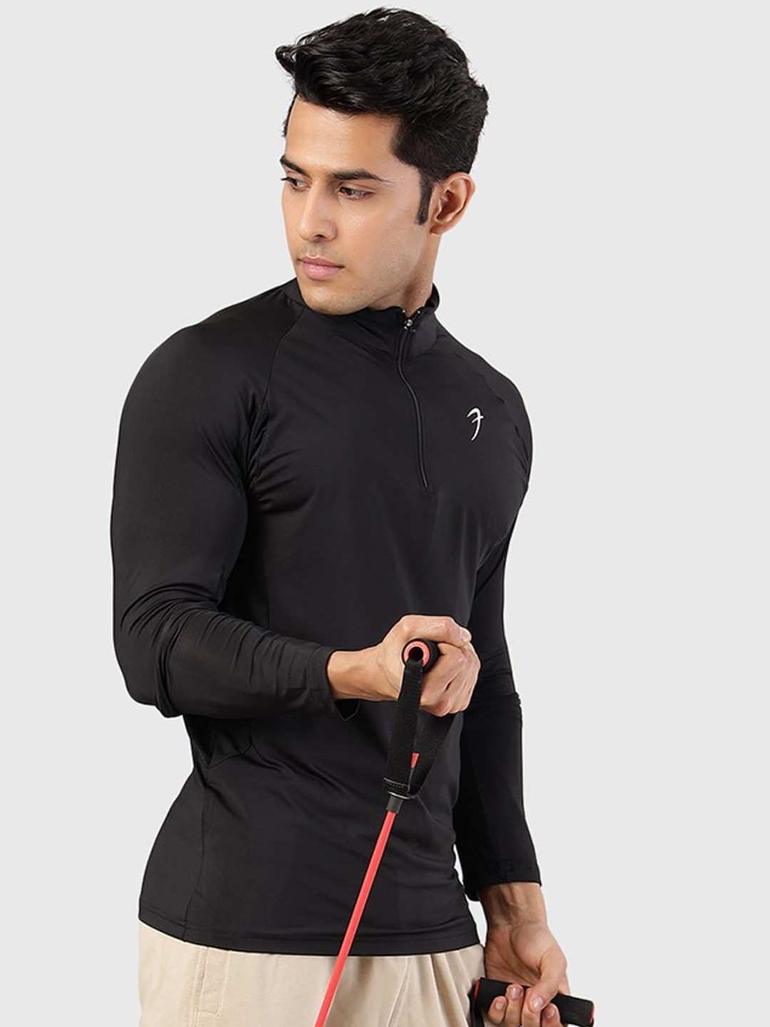 FUAARK High Neck Moisture Wicking Slim Fit T-shirt