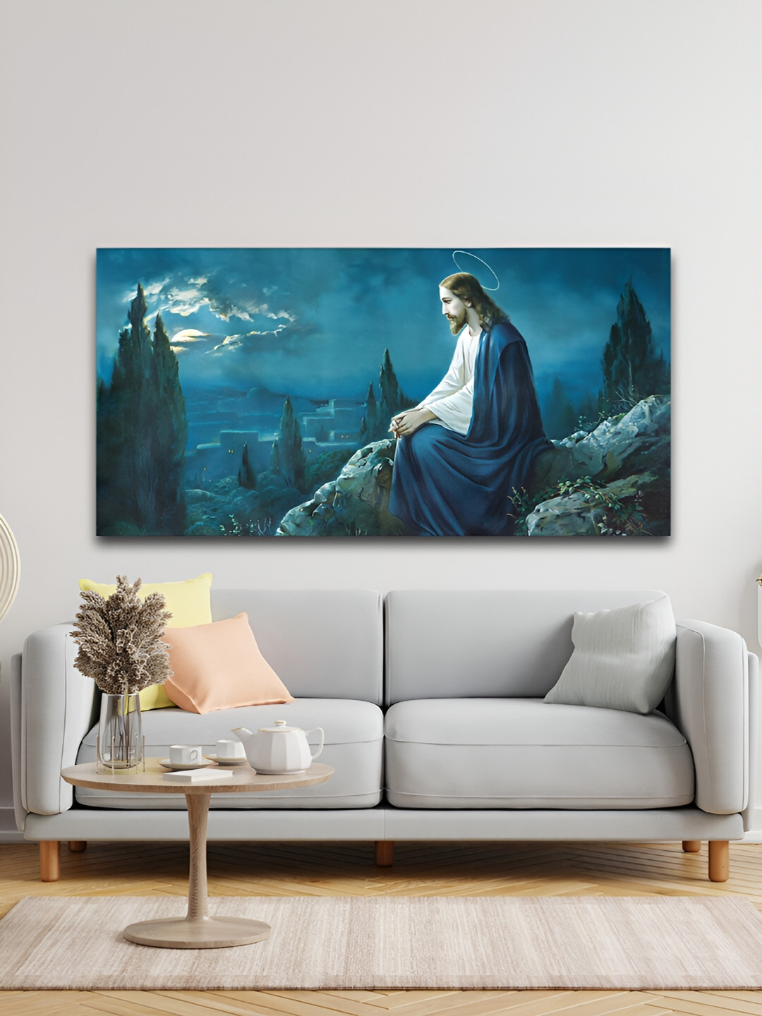 VibeCrafts JesusIn Gethsemane Garden Canvas Wall Rectangle Paintings Wall Art -24 x 48In
