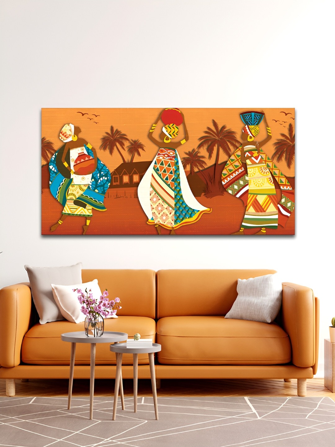 VibeCrafts African Ladies Canvas Wall Rectangle Paintings Wall Art - 24x48In