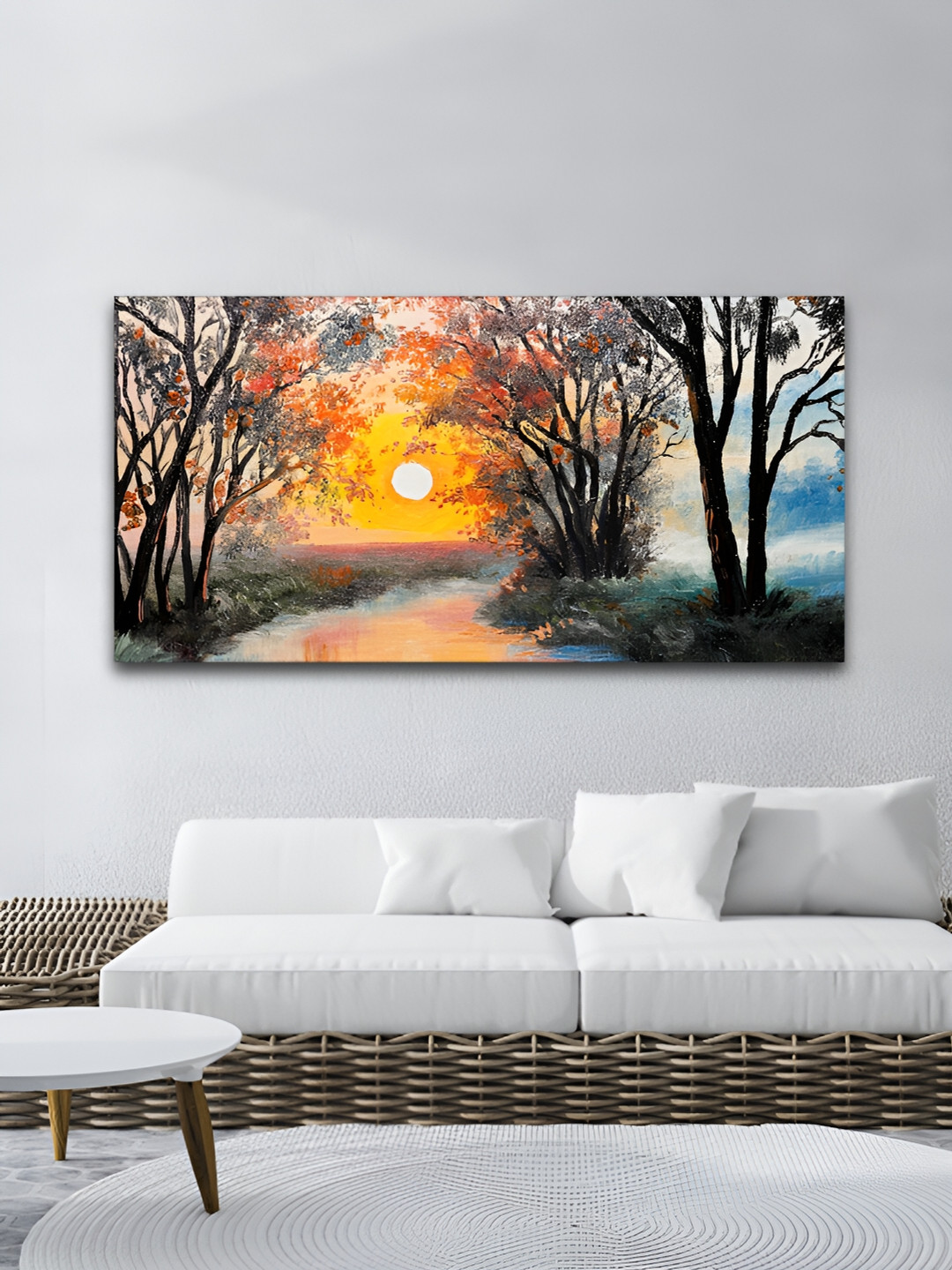 VibeCrafts Yellow & Black Canvas Painting Wall Art