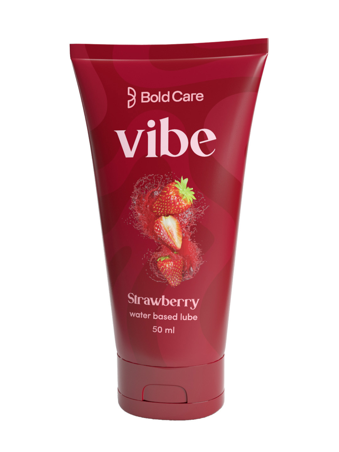Bold Care Strawberry Flavoured Vibe Aloe Vera Water Based Lubricant with Green Tea - 50 ml
