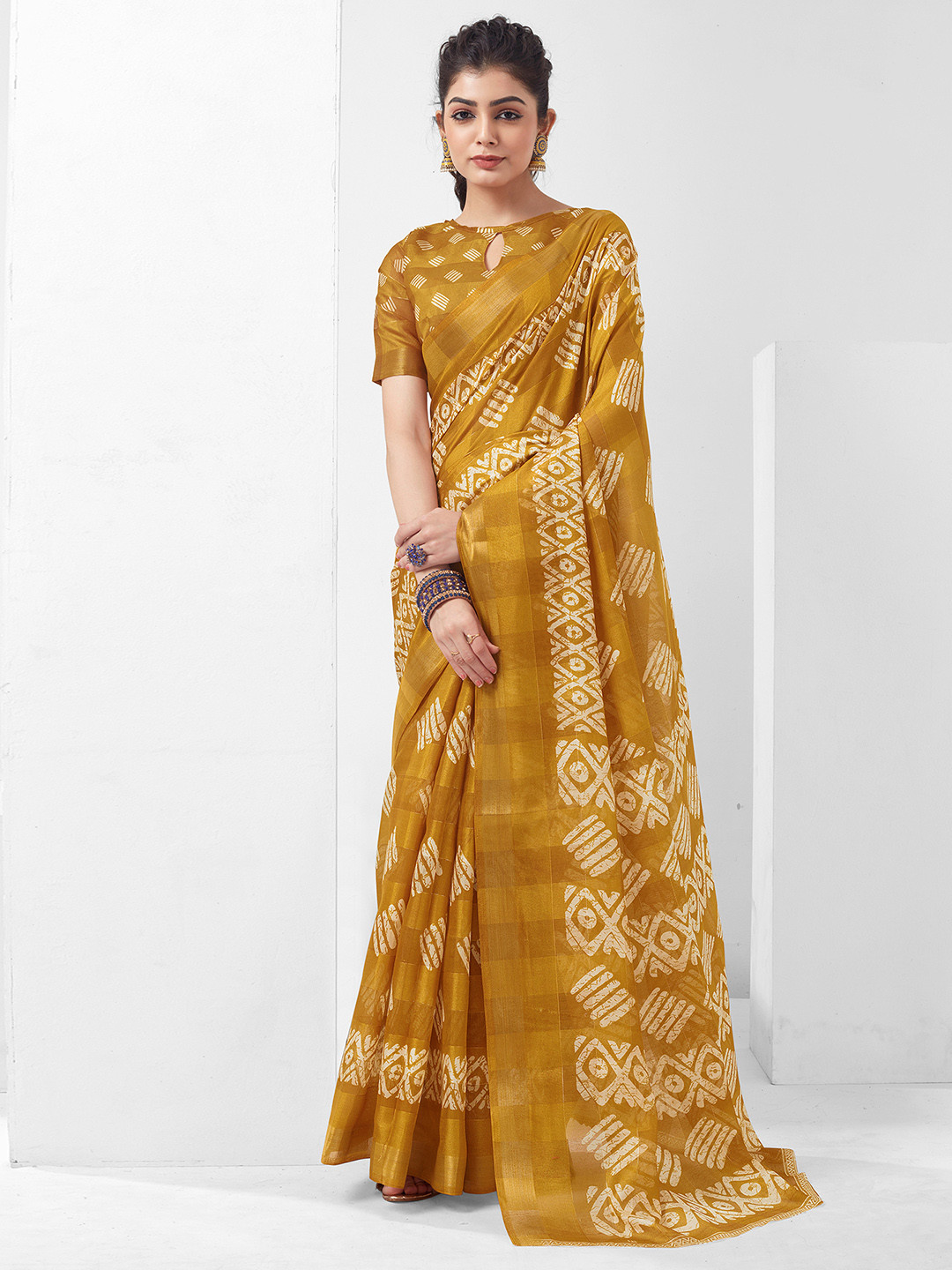 KALINI Bagh Printed Zari Saree