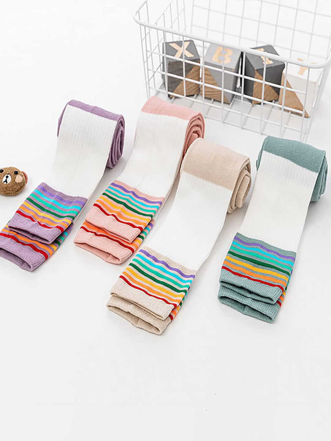 SYGA Girls Rainbow Cropped Thermal Bottoms