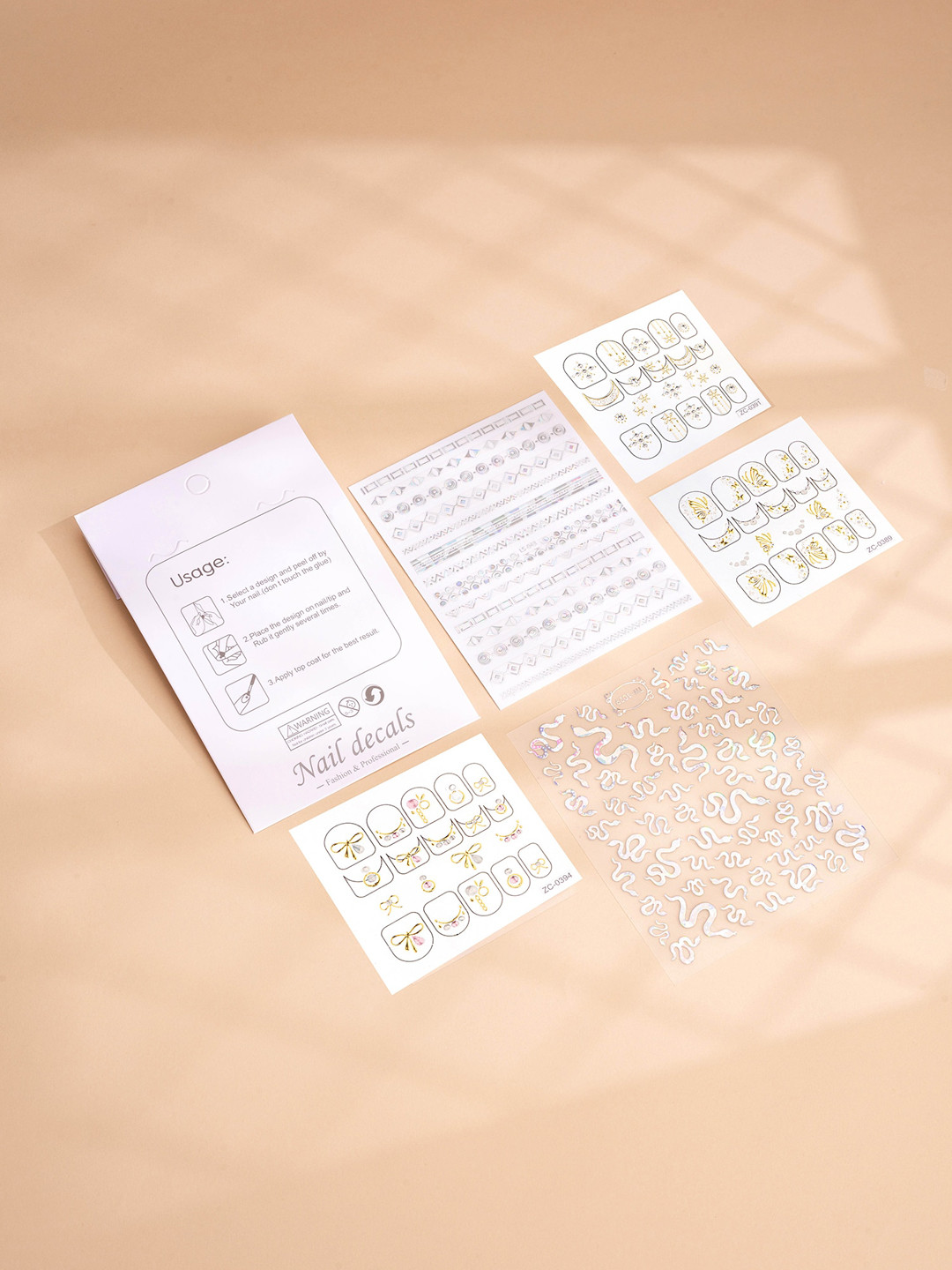 Yellow Chimes Self Adhesive Nail Art Nail Stickers - Shade 07