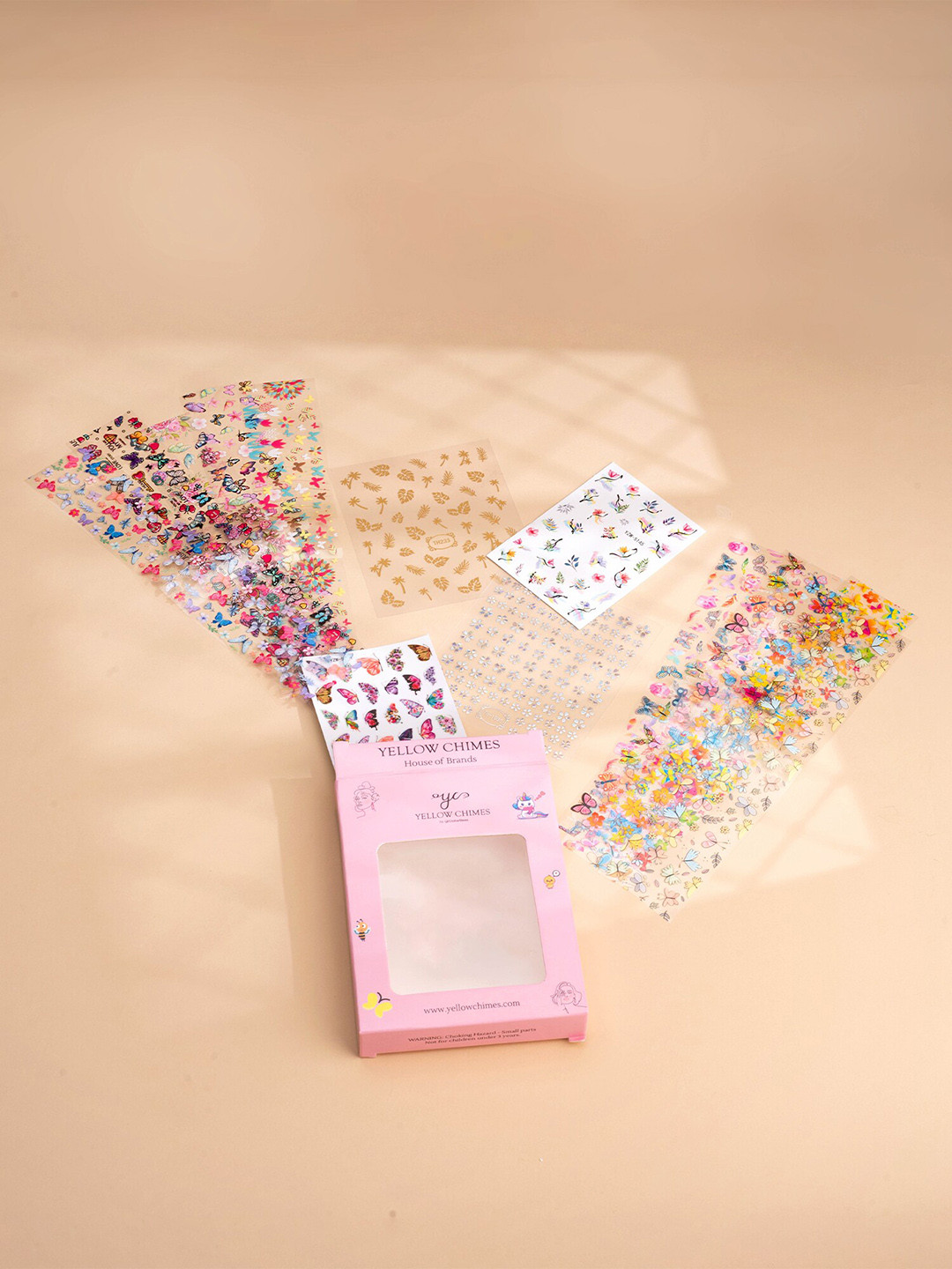 Yellow Chimes Self Adhesive Nail Art Nail Stickers - Shade 05