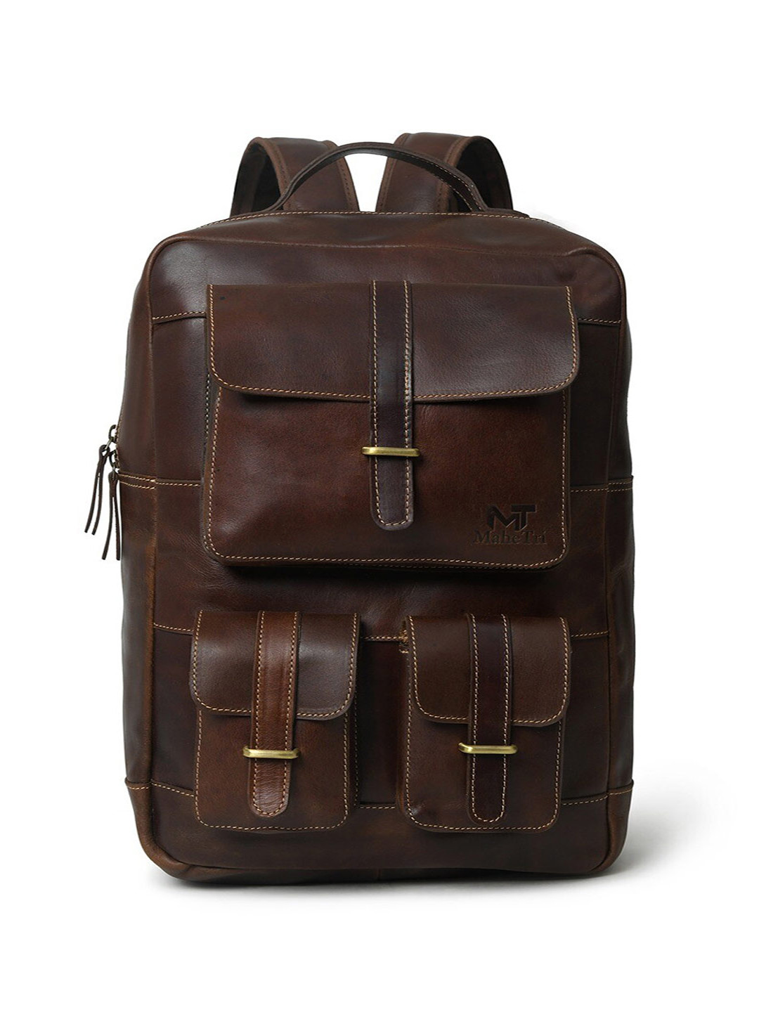 MaheTri Unisex Brown Portland Laptop Backpack