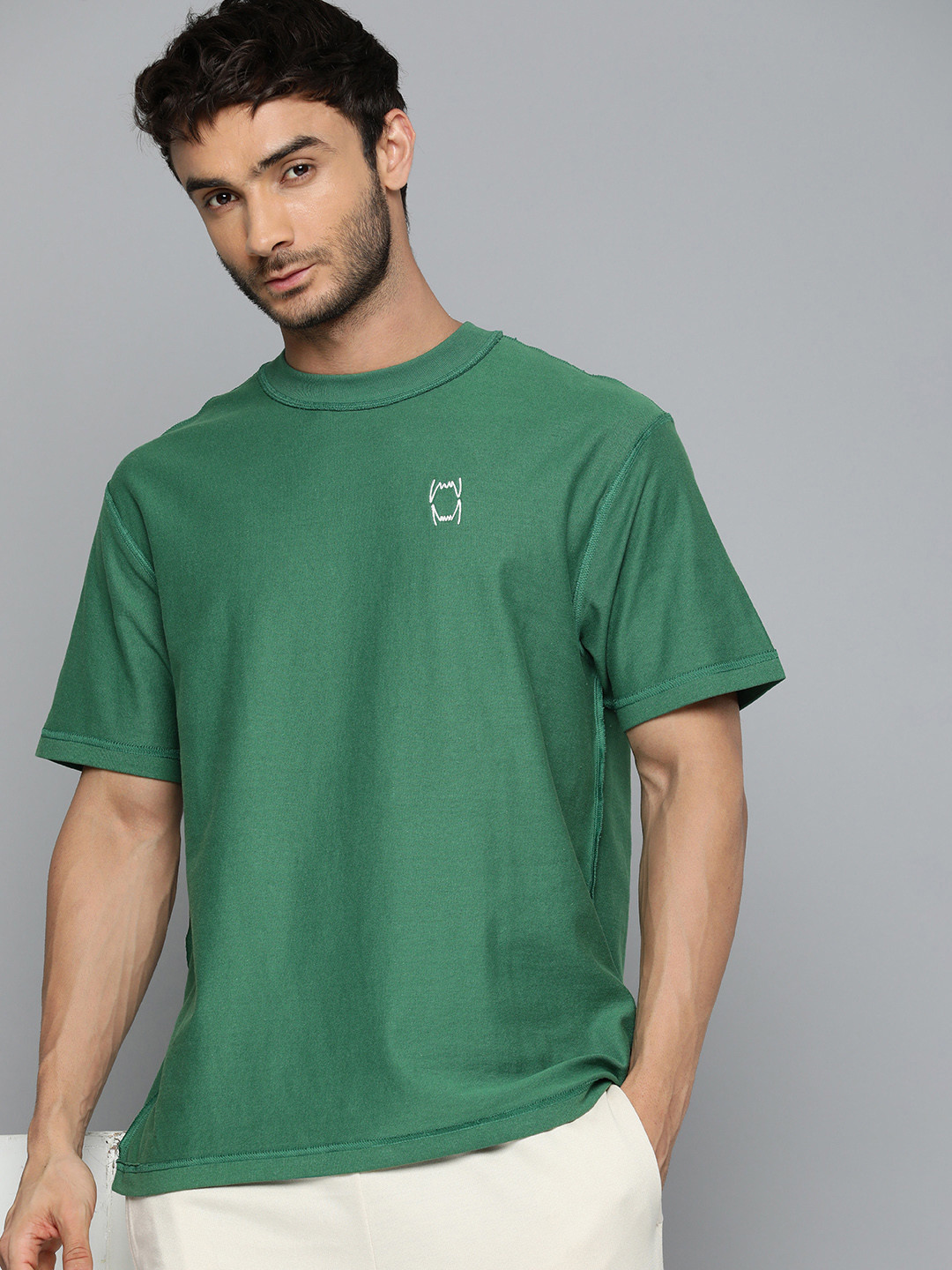 Puma Solid Drop-Shoulder Sleeves Pivot Basketball Pure Cotton T-shirt