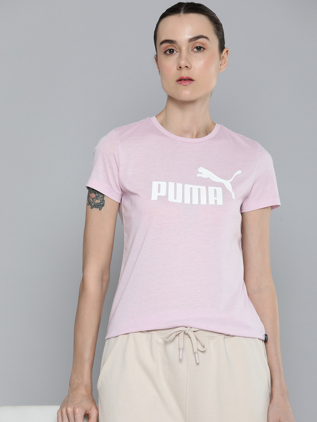 Puma Essentials Logo Regular Fit Heather Outdoor T-shirt