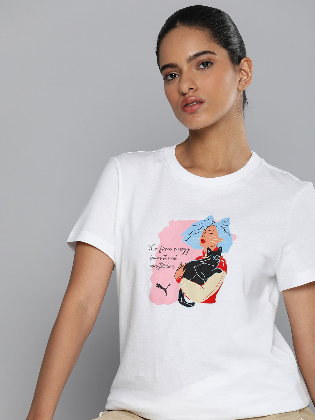 Puma GRAPHICS POSITIVE VIBE Printed Pure Cotton T-shirt