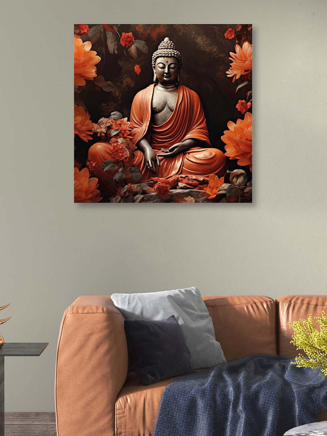 OLIVE TREE Buddha Canvas Wall Square Paintings Wall Art -24 x 24In