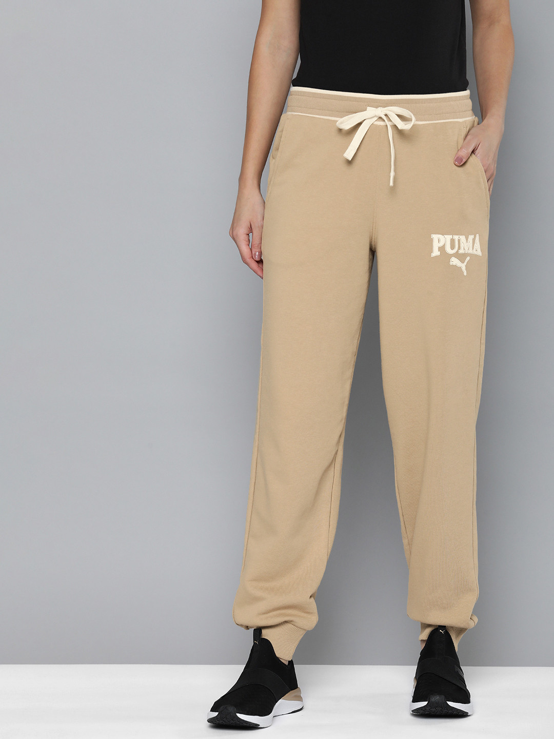 PUMA Women Squad Straight Fit Mid Rise Outdoor Joggers Track Pants
