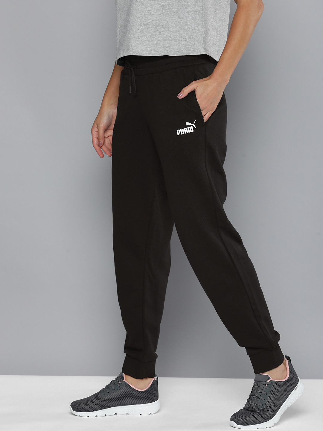 Puma Small Logo Women High Rise Straight Comfort Fit Outdoor Joggers Track Pants