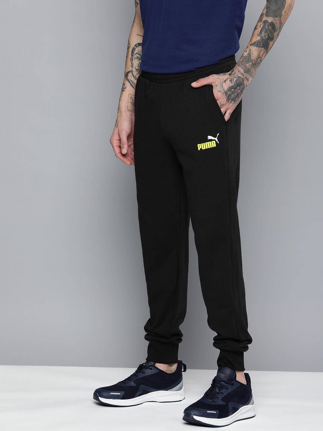 Puma logo joggers in black hotsell