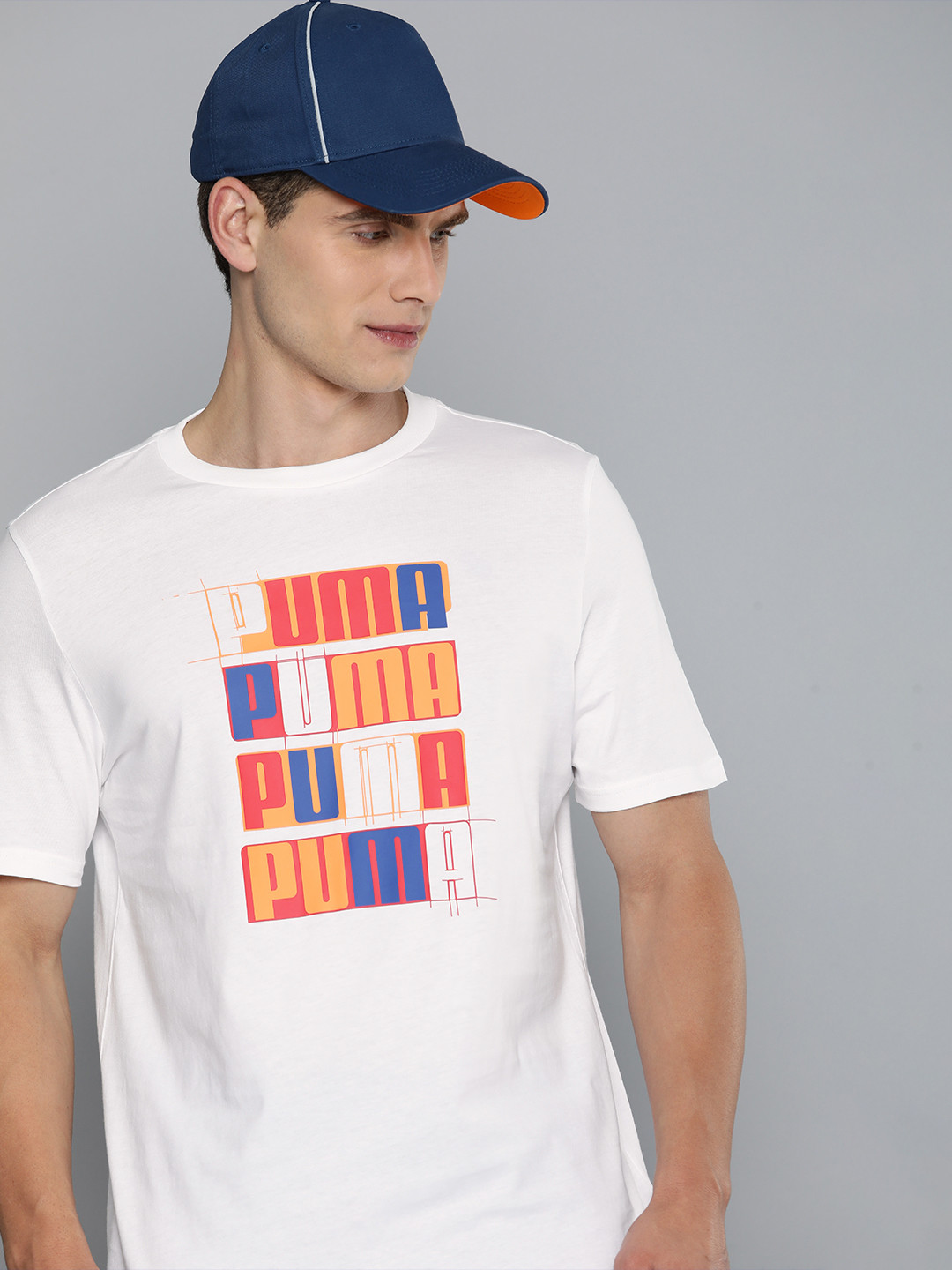 Puma Men Logo Lab Printed Pure Cotton T-shirt