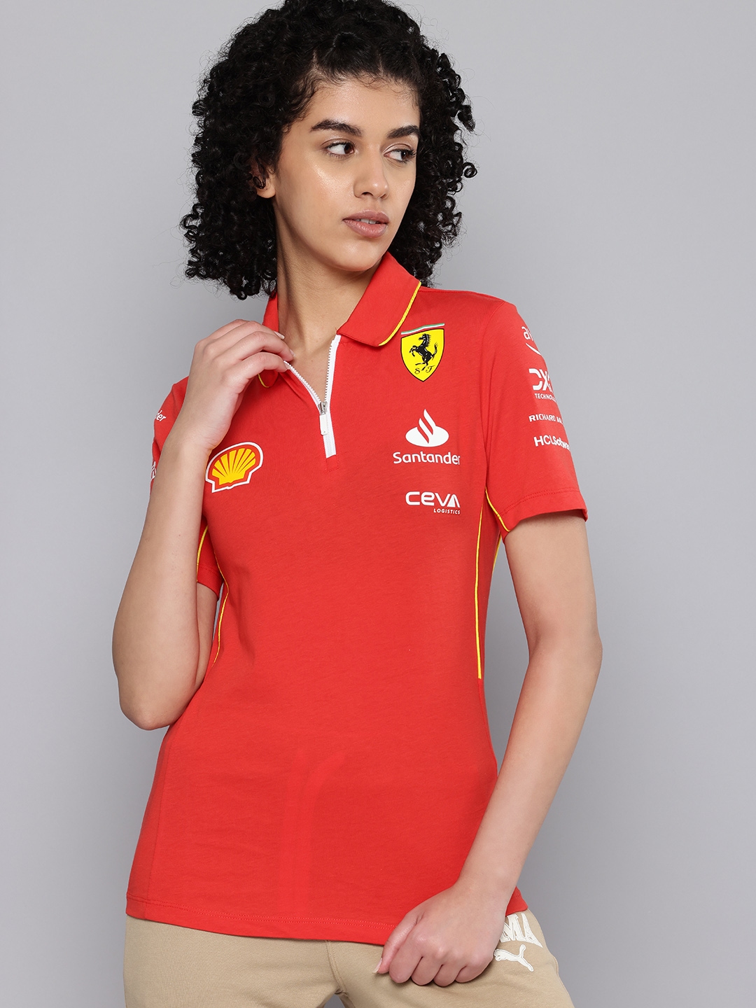 Buy PUMA Motorsport Scuderia Ferrari Team Printed Pure Cotton Polo Collar T shirt Tshirts for Women 27157442 Myntra