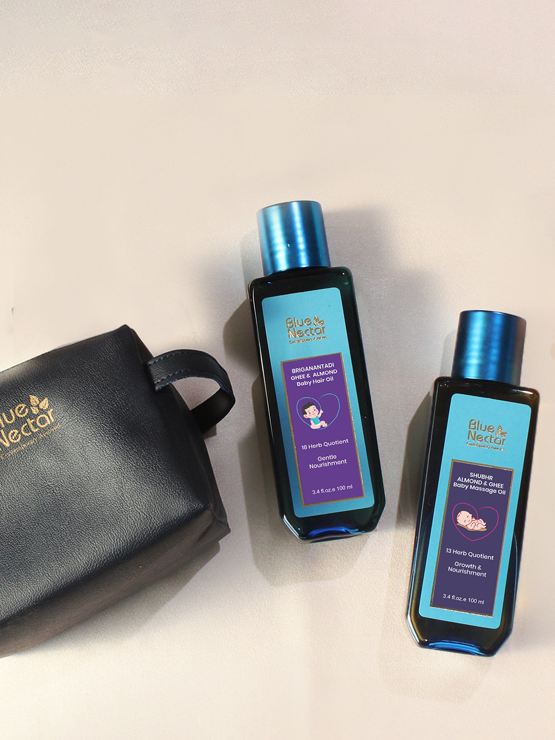 Blue Nectar Set Of 2 Baby Hair Oil - 100ml-Bab Massage Oil - 100ml Each