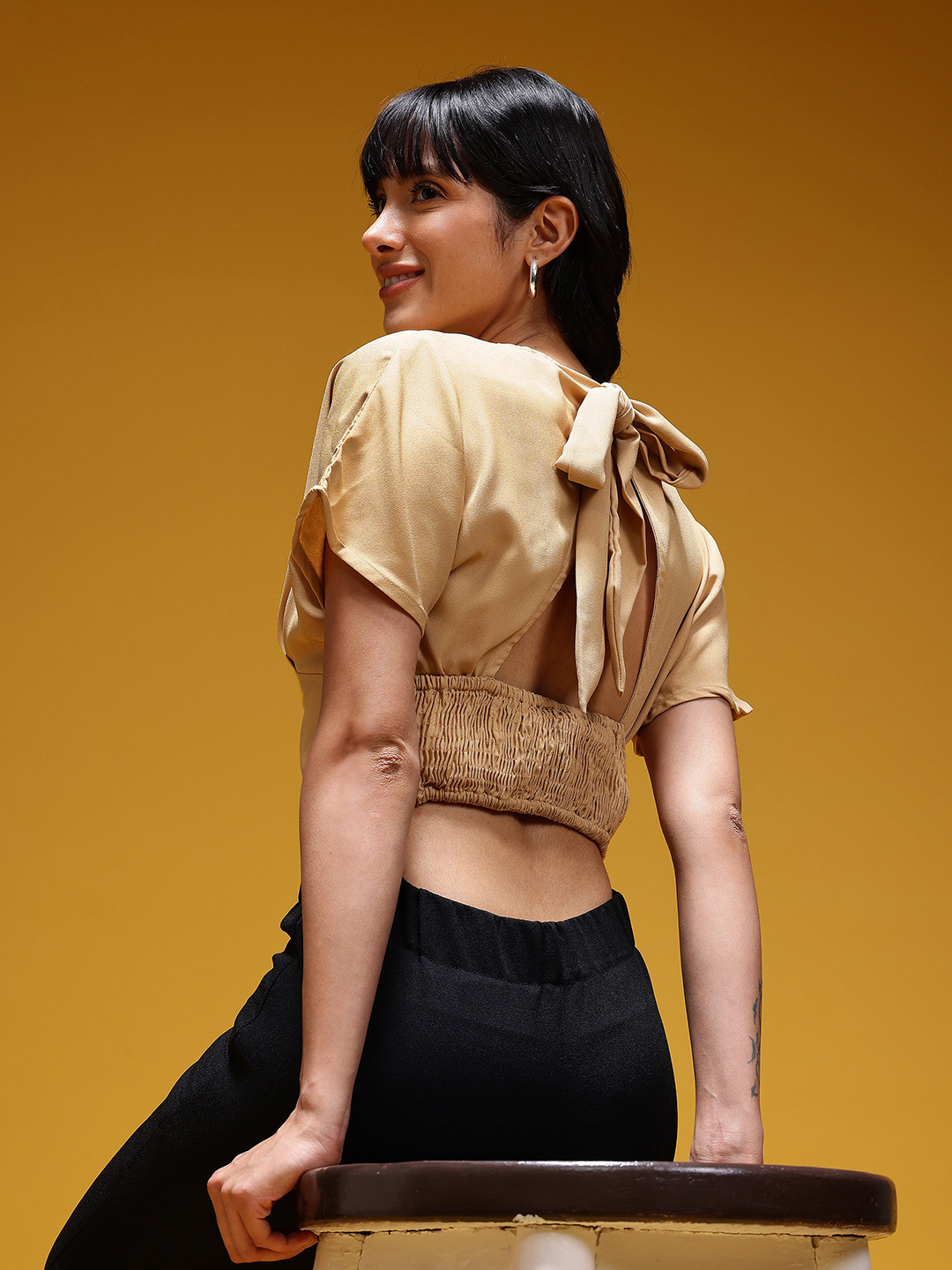 HERE&NOW Styled Back Crop Top