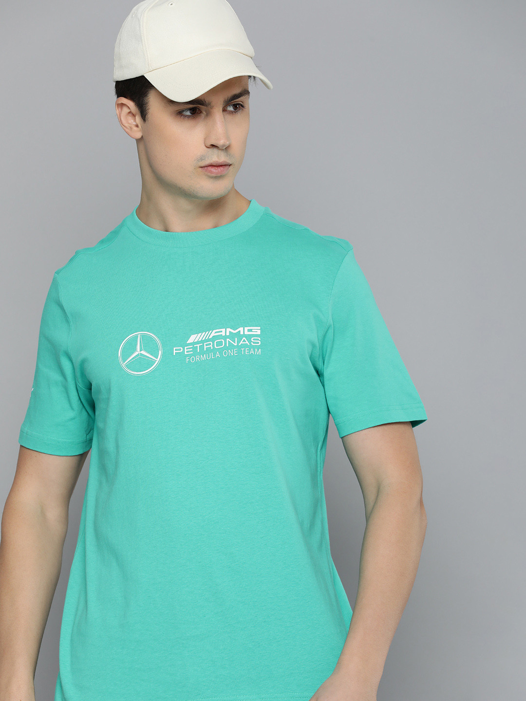 PUMA Motorsport Logo Printed Mercedes-AMG Petronas Pure Cotton T-shirt