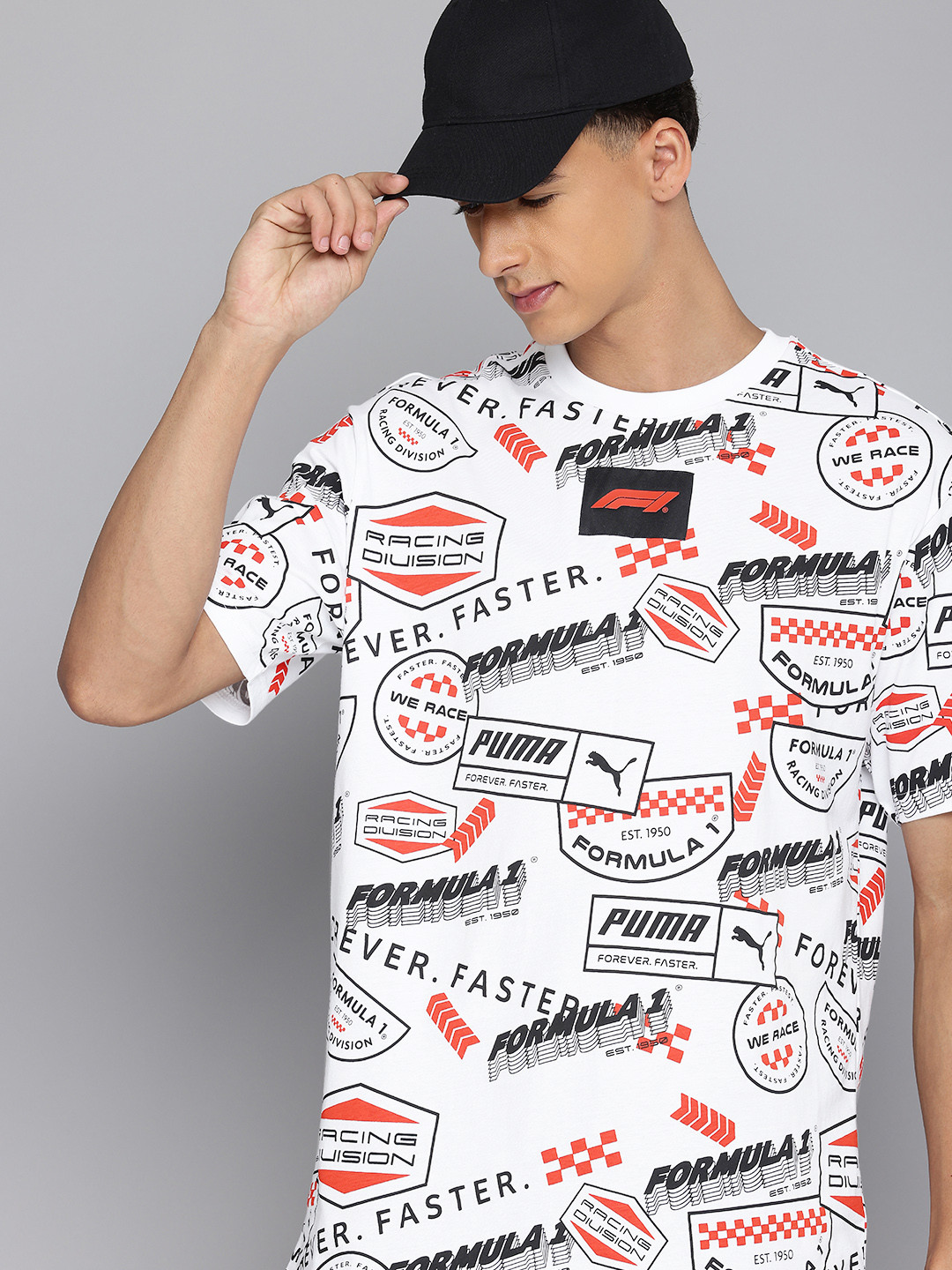 PUMA Motorsport F1 Pure Cotton Relaxed Fit Drop-Shoulder Sleeves T-shirt