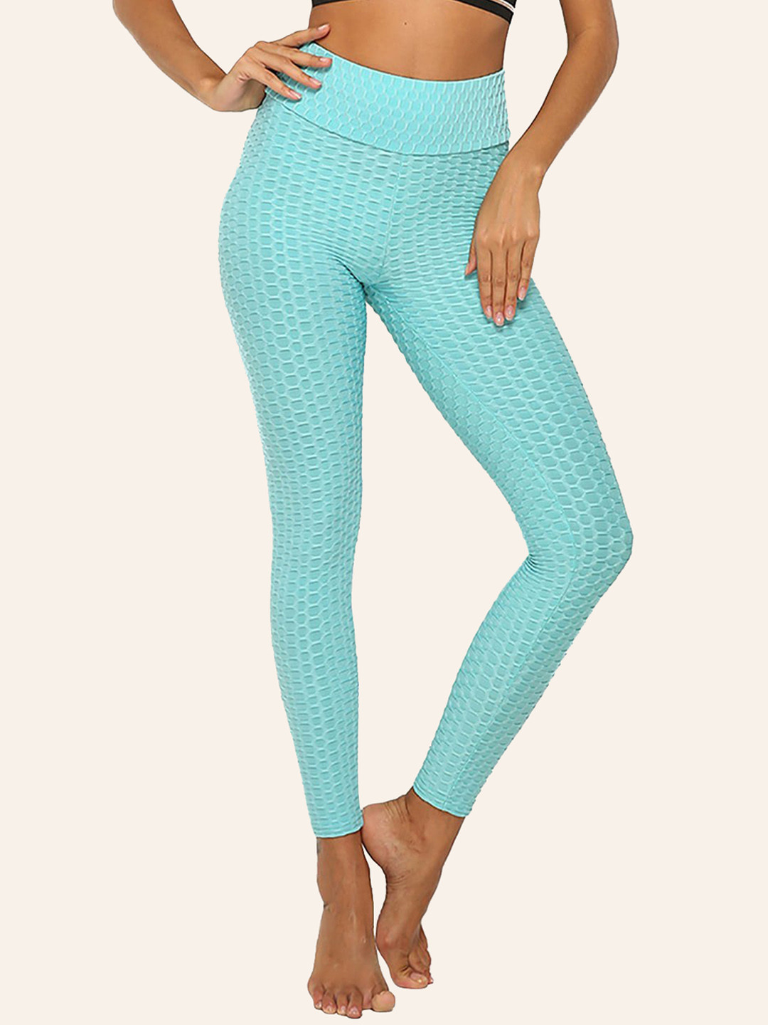 BAESD Textured High Rise Ankle-Length Yoga Tights